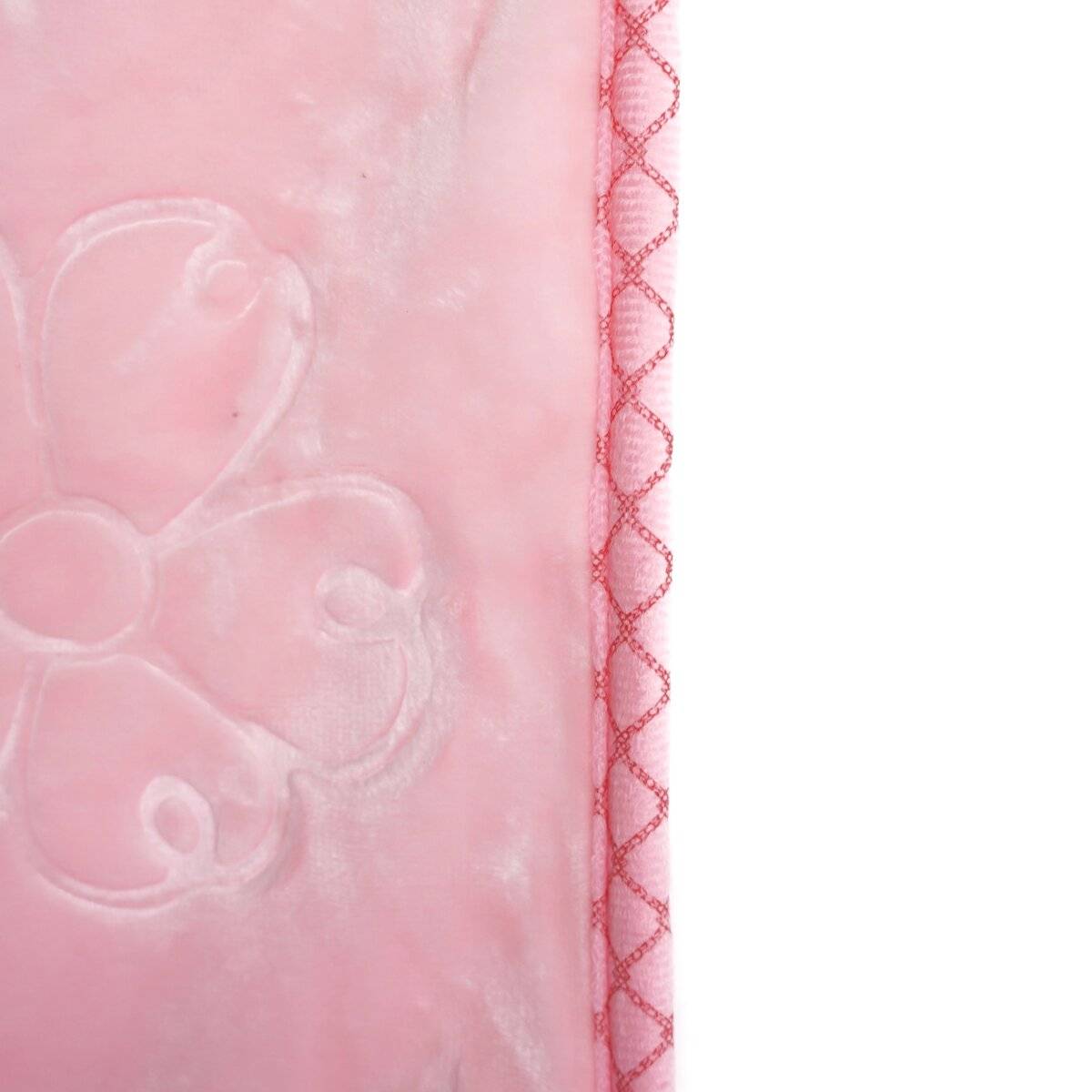 Kuschelige Babydecke aus 100% Polyester 100x130 cm mit Tieren und Blumen Pink