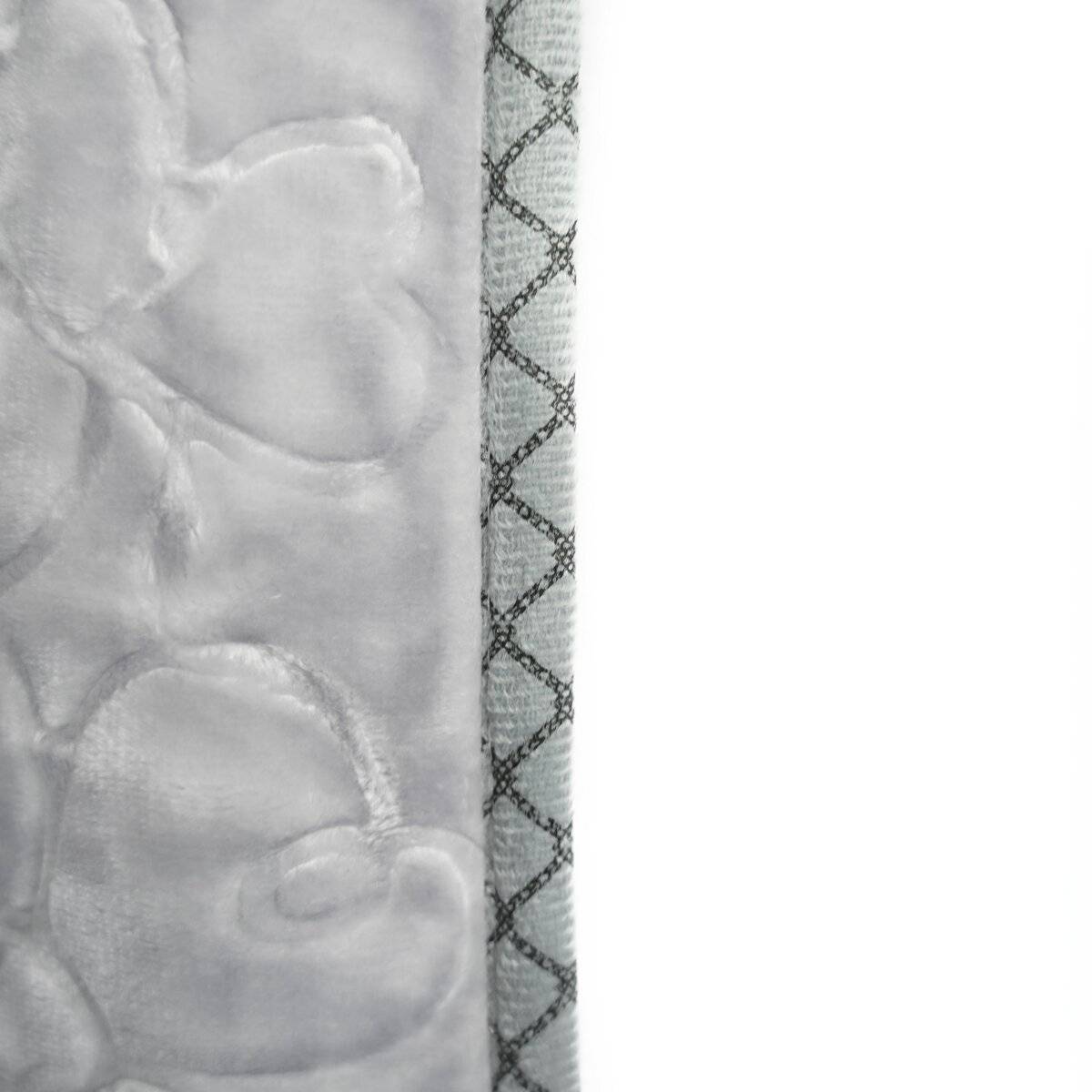 Kuschelige Babydecke aus 100% Polyester 100x130 cm mit Tieren und Blumen Grau