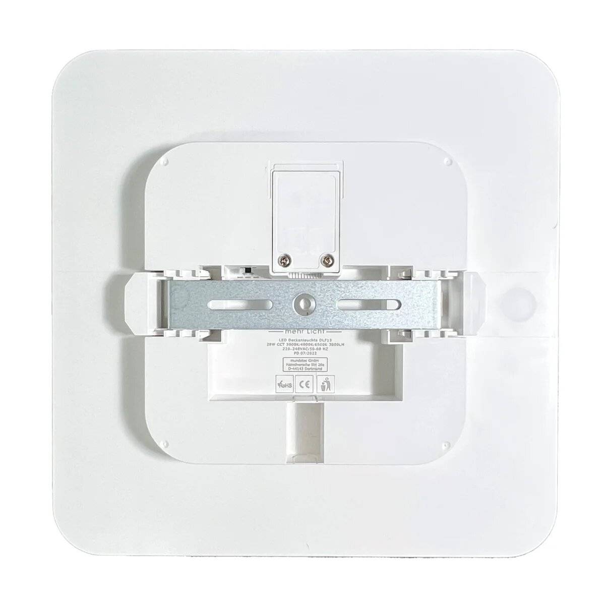 LED Deckenleuchte 28W | IP40 | CCT Wandleuchte einstellbare Farben 3000-6500 K | Eckig, 25 x 25 cm | 3000lm, Weiß