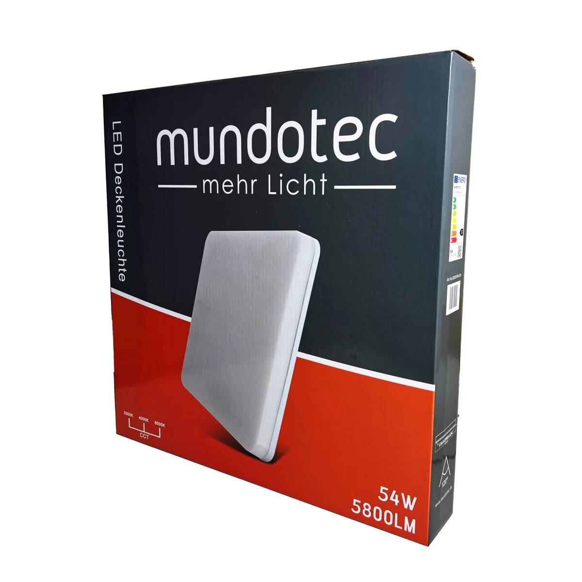 LED Deckenleuchte 28W | IP40 | CCT Wandleuchte einstellbare Farben 3000-6500 K | Eckig, 40 x 40 cm | 5800lm, Weiß