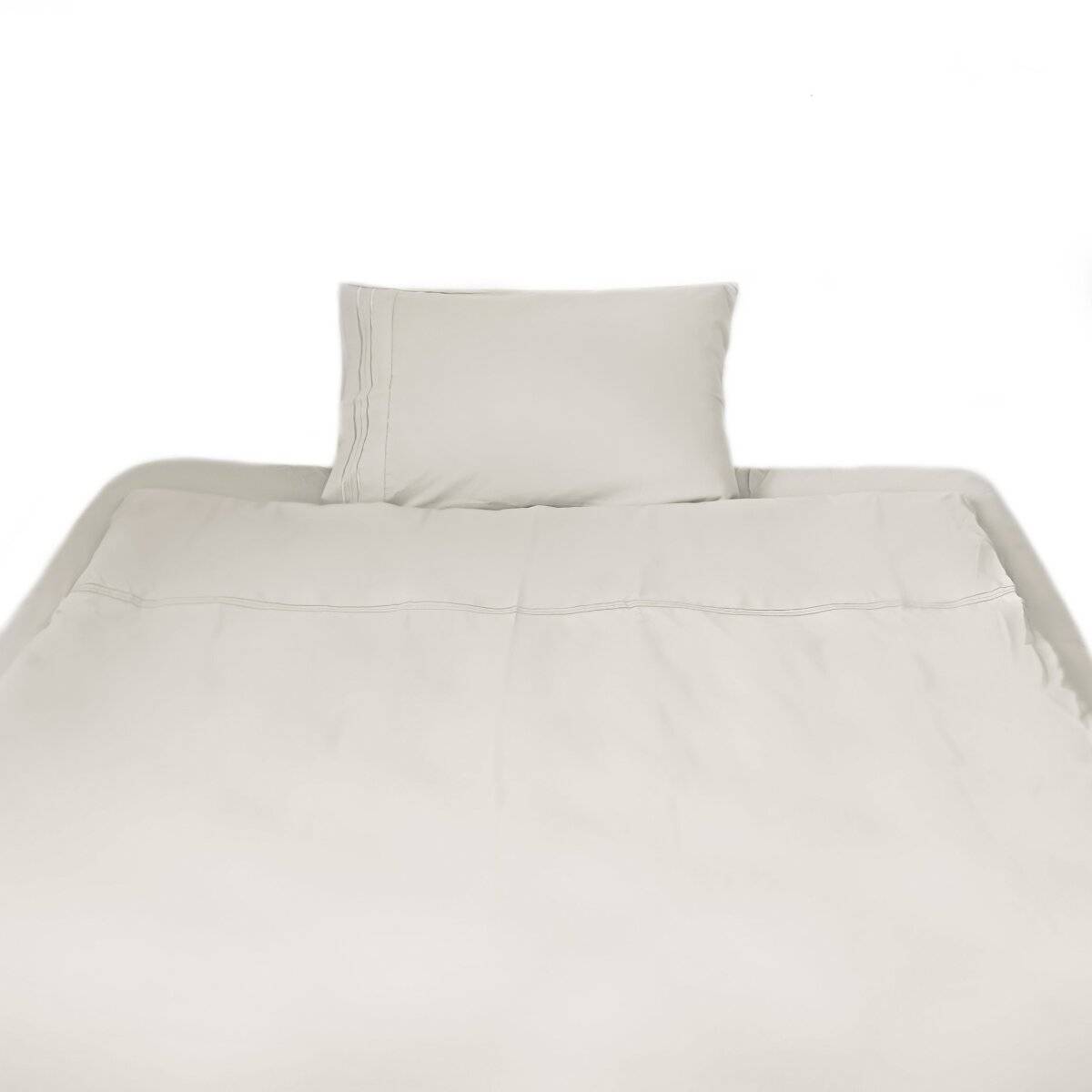 3 tlg. Bettwäschen-Set mit Kissenbezug 50x70 cm, Deckenbezug 135x200 cm und Bettlaken Creme