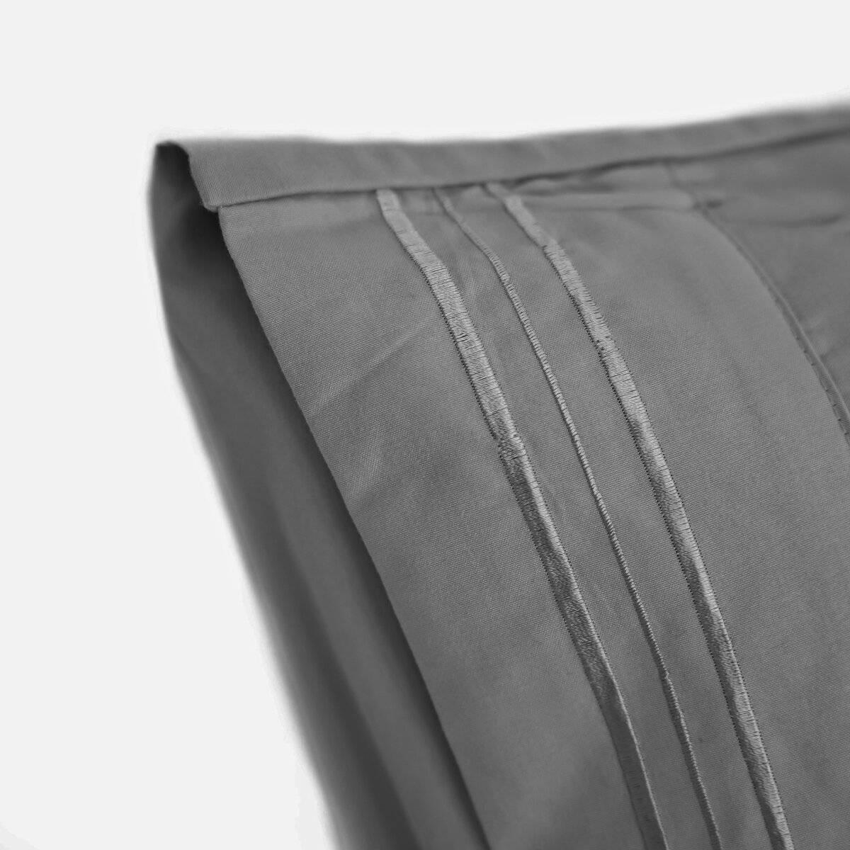 3 tlg. Bettwäschen-Set mit Kissenbezug 50x70 cm, Deckenbezug 135x200 cm und Bettlaken Anthrazit