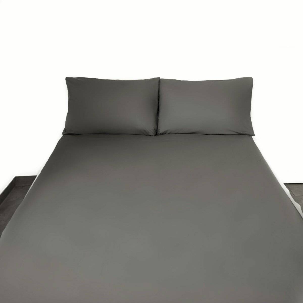 Einfarbige Bettwäschen-Sets für Einzel- und Doppelbetten, 100% Baumwolle Anthrazit 200x200 cm