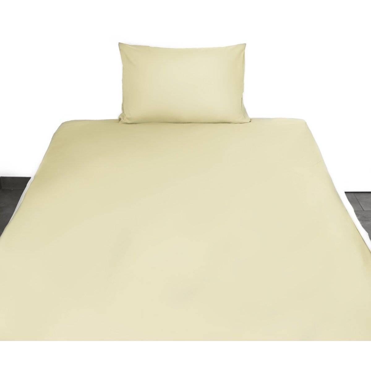 Einfarbige Bettwäschen-Sets für Einzel- und Doppelbetten, 100% Baumwolle Beige 135x200 cm