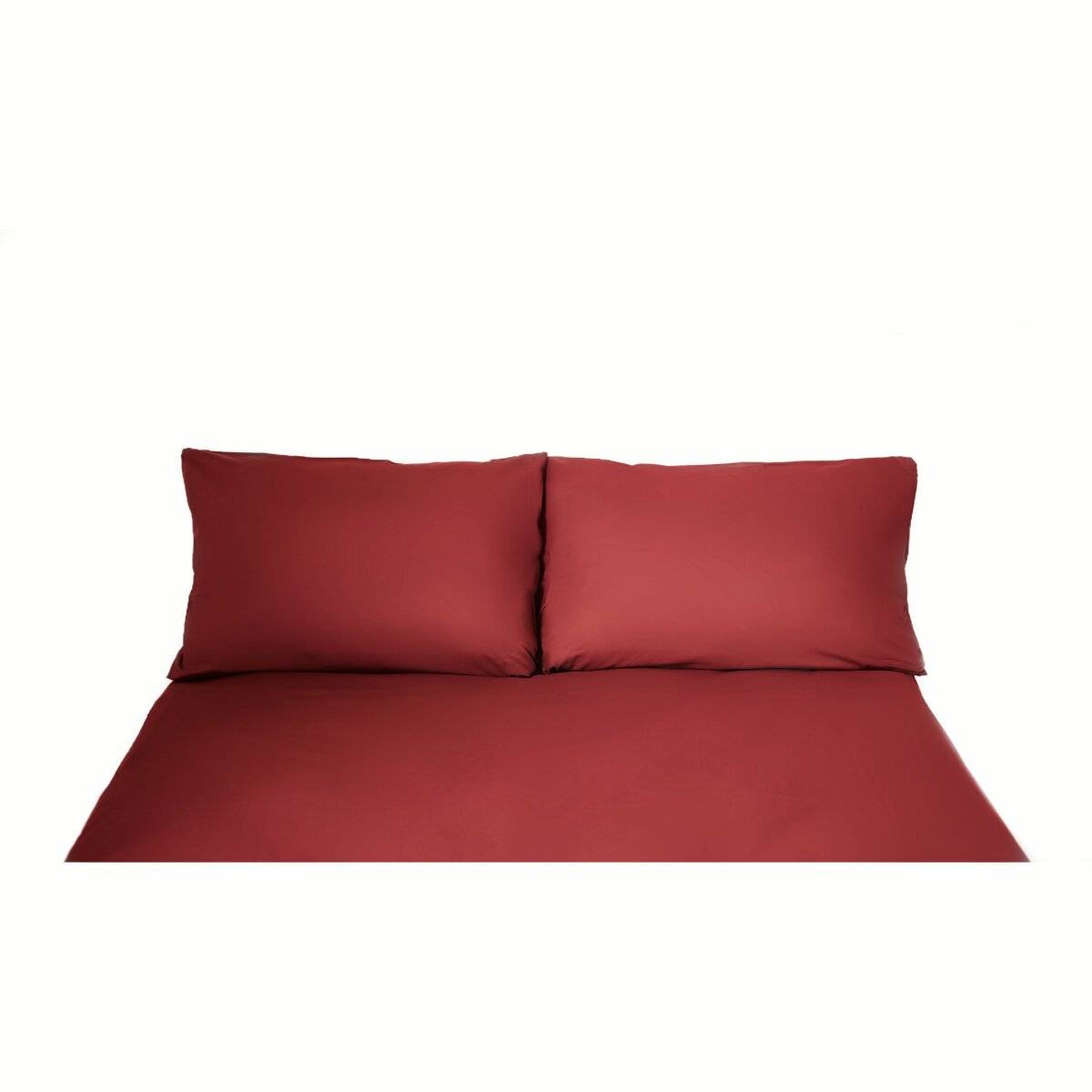 Einfarbige Bettwäschen-Sets für Einzel- und Doppelbetten, 100% Baumwolle Bordeaux 200x200 cm