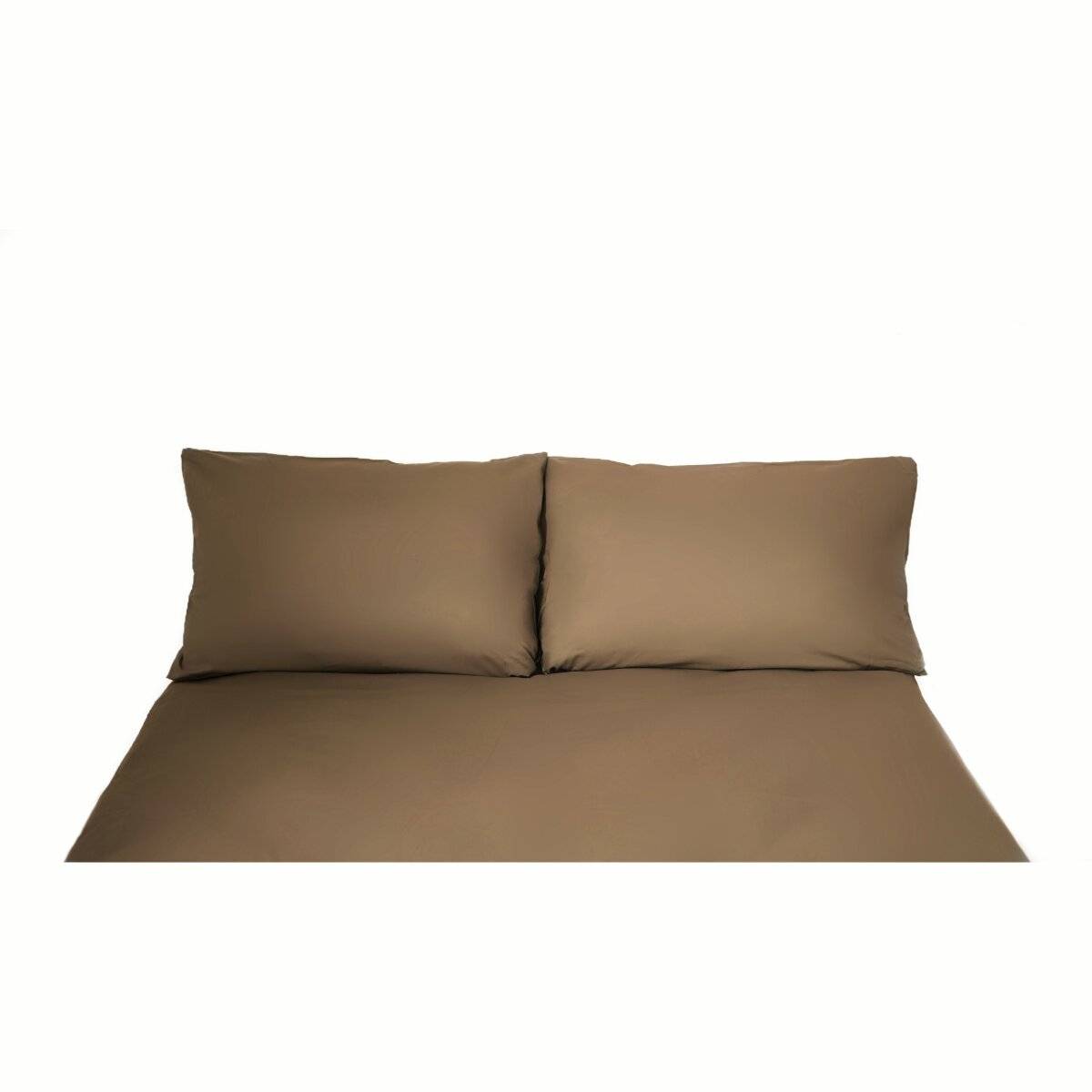 Einfarbige Bettwäschen-Sets für Einzel- und Doppelbetten, 100% Baumwolle Braun 200x200 cm