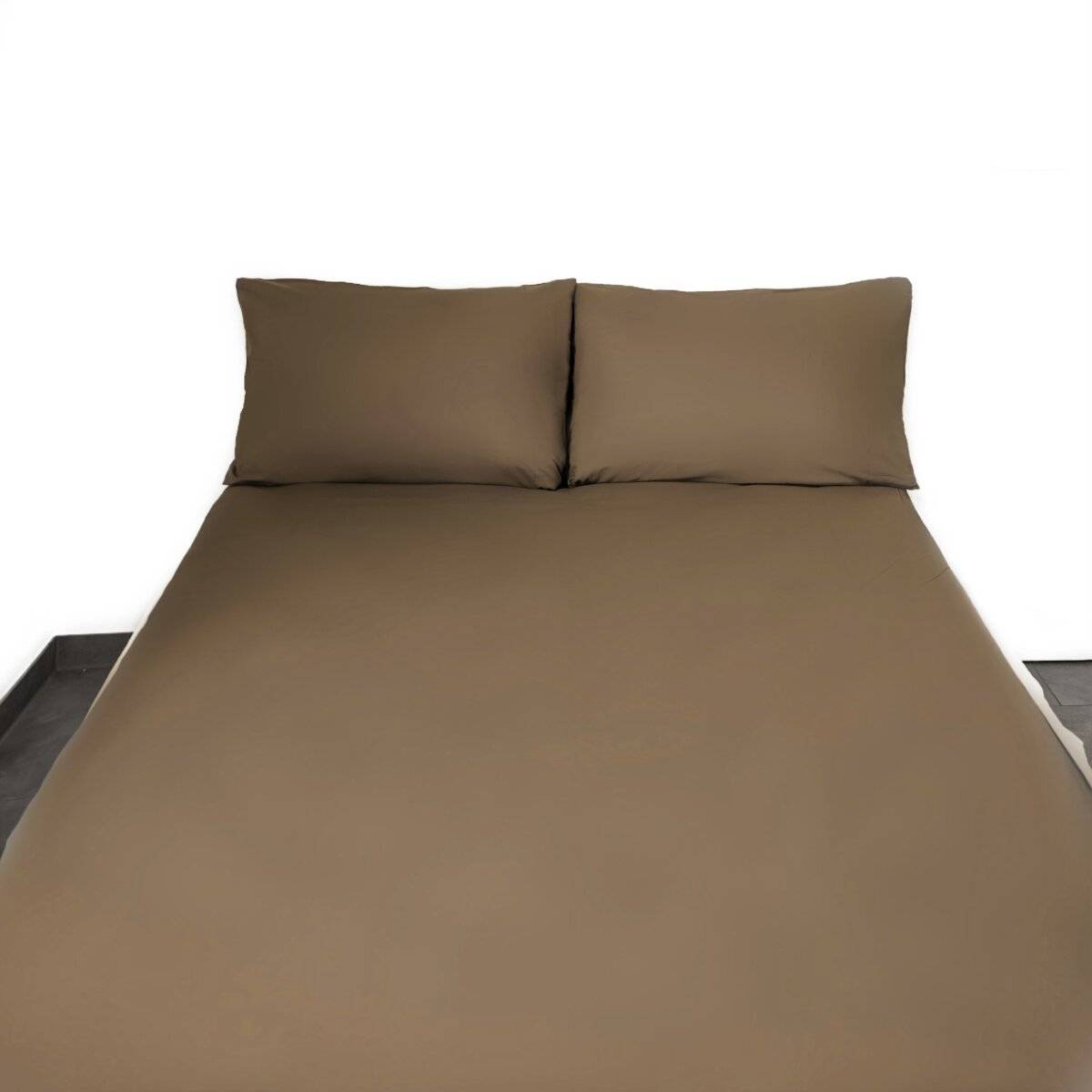 Einfarbige Bettwäschen-Sets für Einzel- und Doppelbetten, 100% Baumwolle Braun 200x220 cm