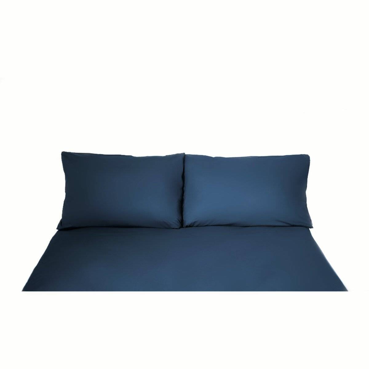 Einfarbige Bettwäschen-Sets für Einzel- und Doppelbetten, 100% Baumwolle Dunkelblau 200x200 cm