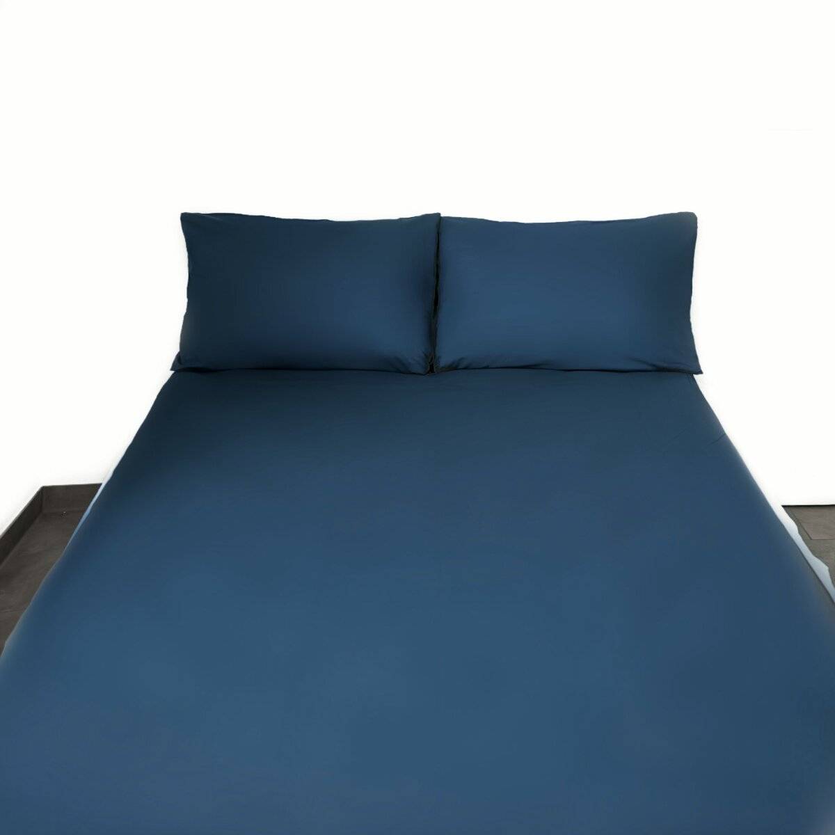 Einfarbige Bettwäschen-Sets für Einzel- und Doppelbetten, 100% Baumwolle Dunkelblau 200x200 cm