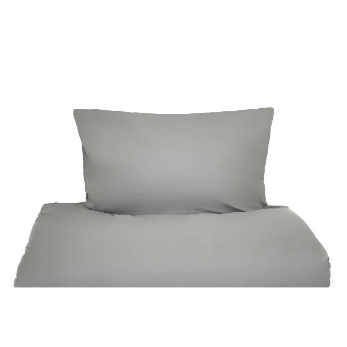 Einfarbige Bettwäschen-Sets für Einzel- und Doppelbetten, 100% Baumwolle Grau 135x200 cm