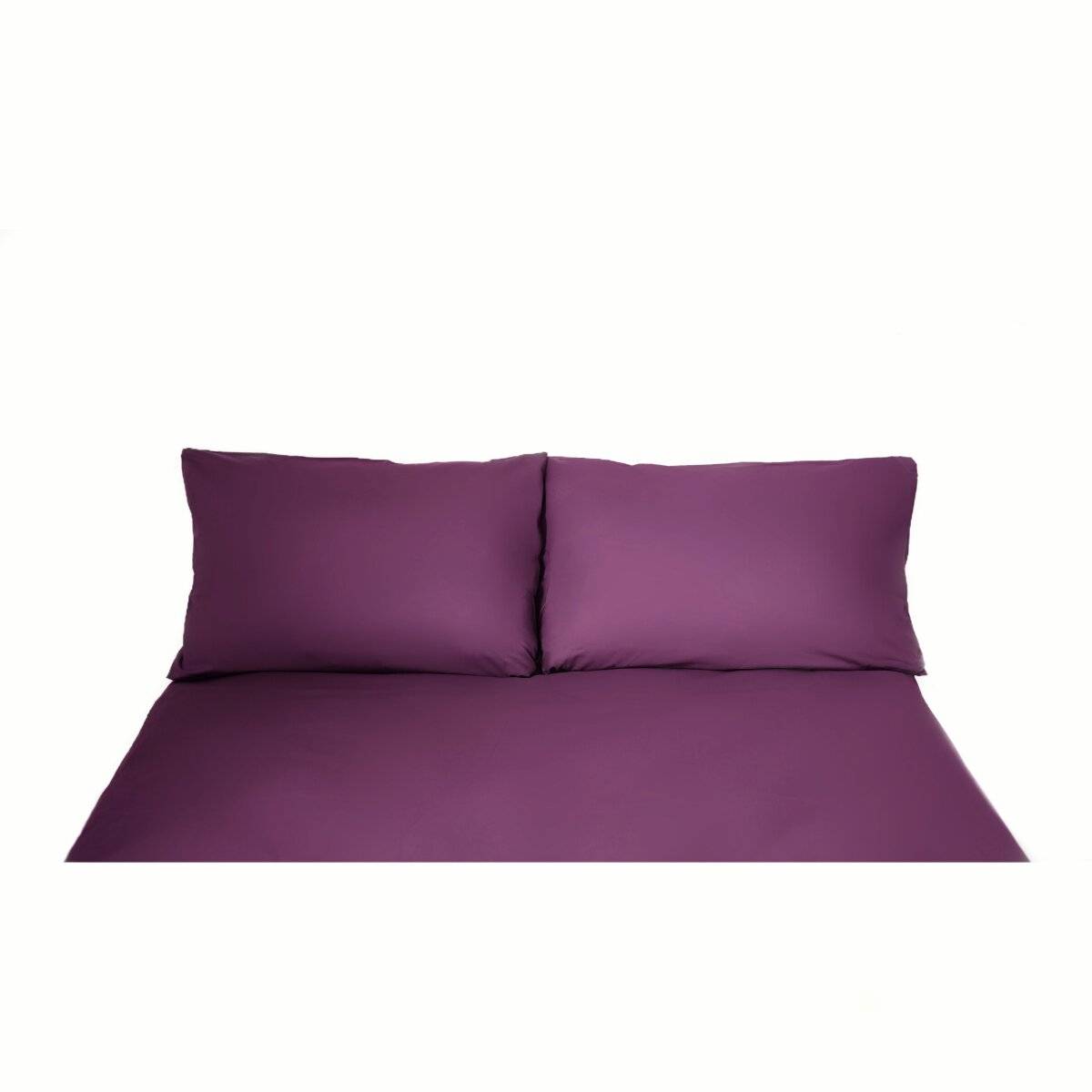 Einfarbige Bettwäschen-Sets für Einzel- und Doppelbetten, 100% Baumwolle Lila 200x200 cm