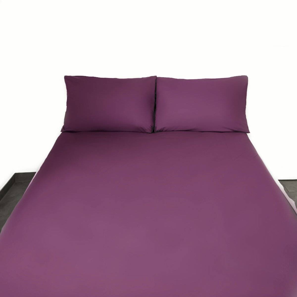 Einfarbige Bettwäschen-Sets für Einzel- und Doppelbetten, 100% Baumwolle Lila 200x200 cm