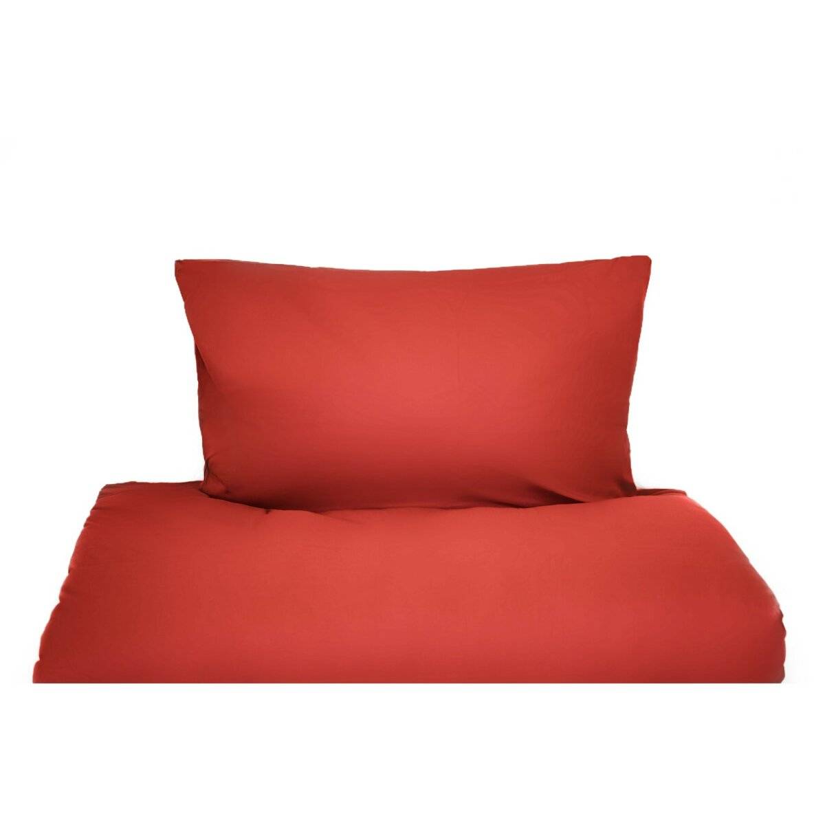 Einfarbige Bettwäschen-Sets für Einzel- und Doppelbetten, 100% Baumwolle Rot 135x200 cm