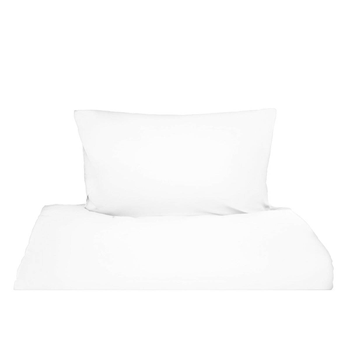 Einfarbige Bettwäschen-Sets für Einzel- und Doppelbetten, 100% Baumwolle Weiß 135x200 cm