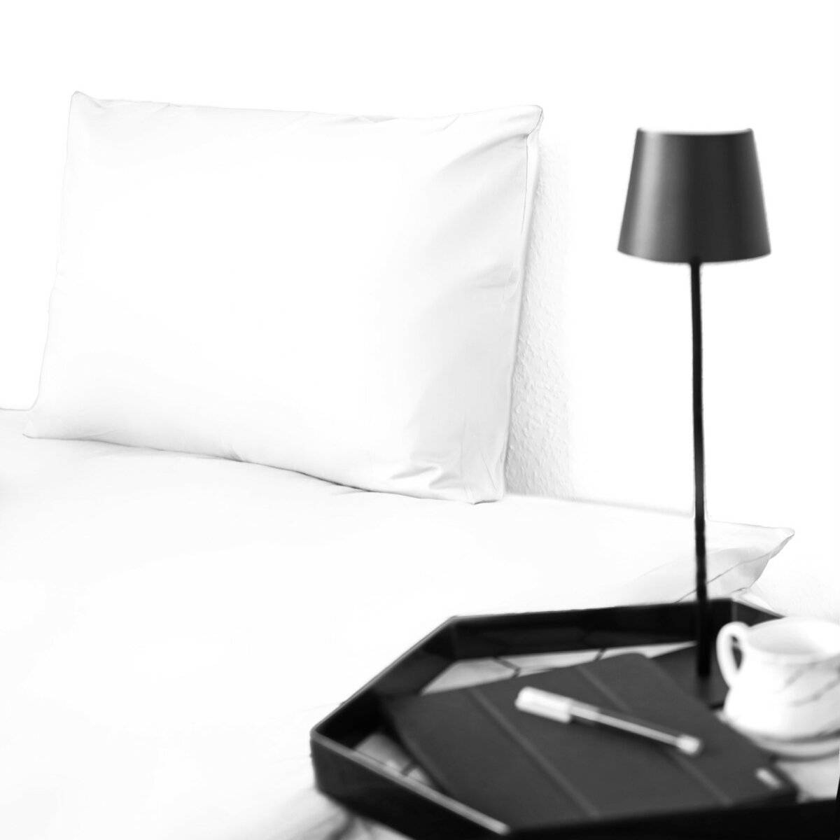 Einfarbige Bettwäschen-Sets für Einzel- und Doppelbetten, 100% Baumwolle Weiß 135x200 cm