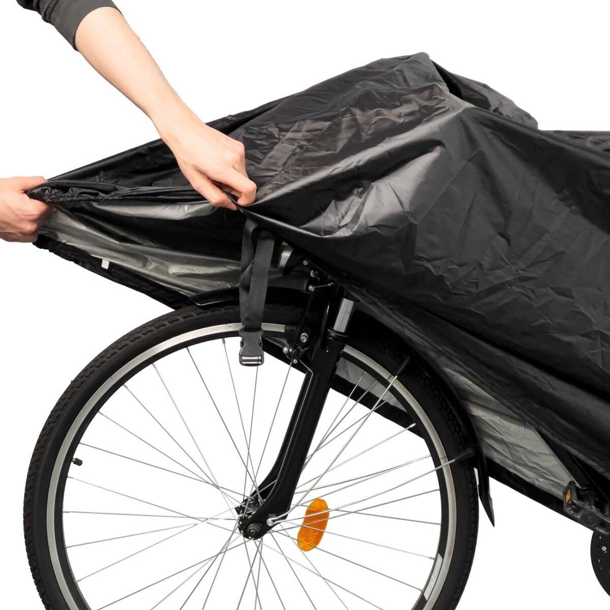 Wasserdichte Kunststoff-Fahrradabdeckung Größe S-XL - Schwarz S