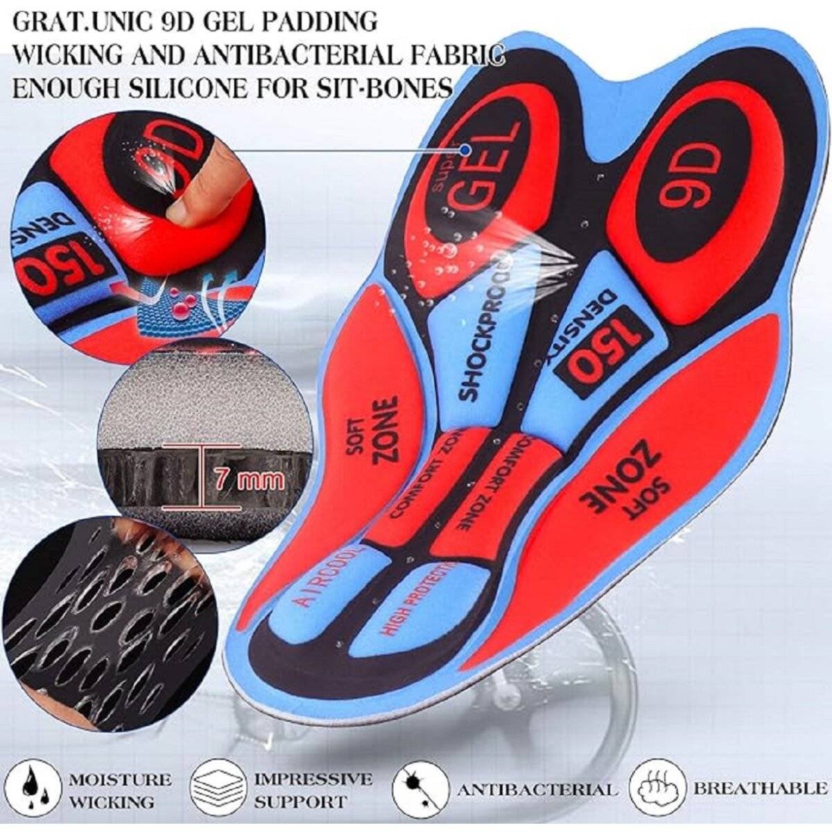 Fahrrad-Shorts mit eingebauter Polsterung  Größe M für maximalen Fahrkomfort