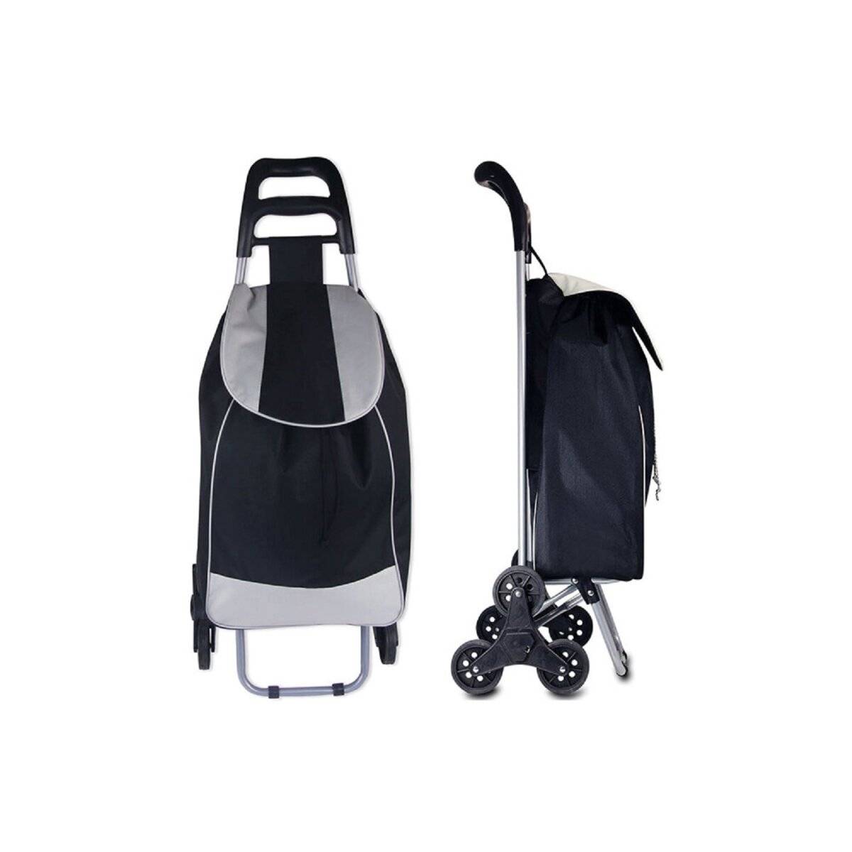 Stabiler Einkaufstrolley mit Treppensteiger-System  Leichtgängiger Transport und Schmutzabweisende Tasche