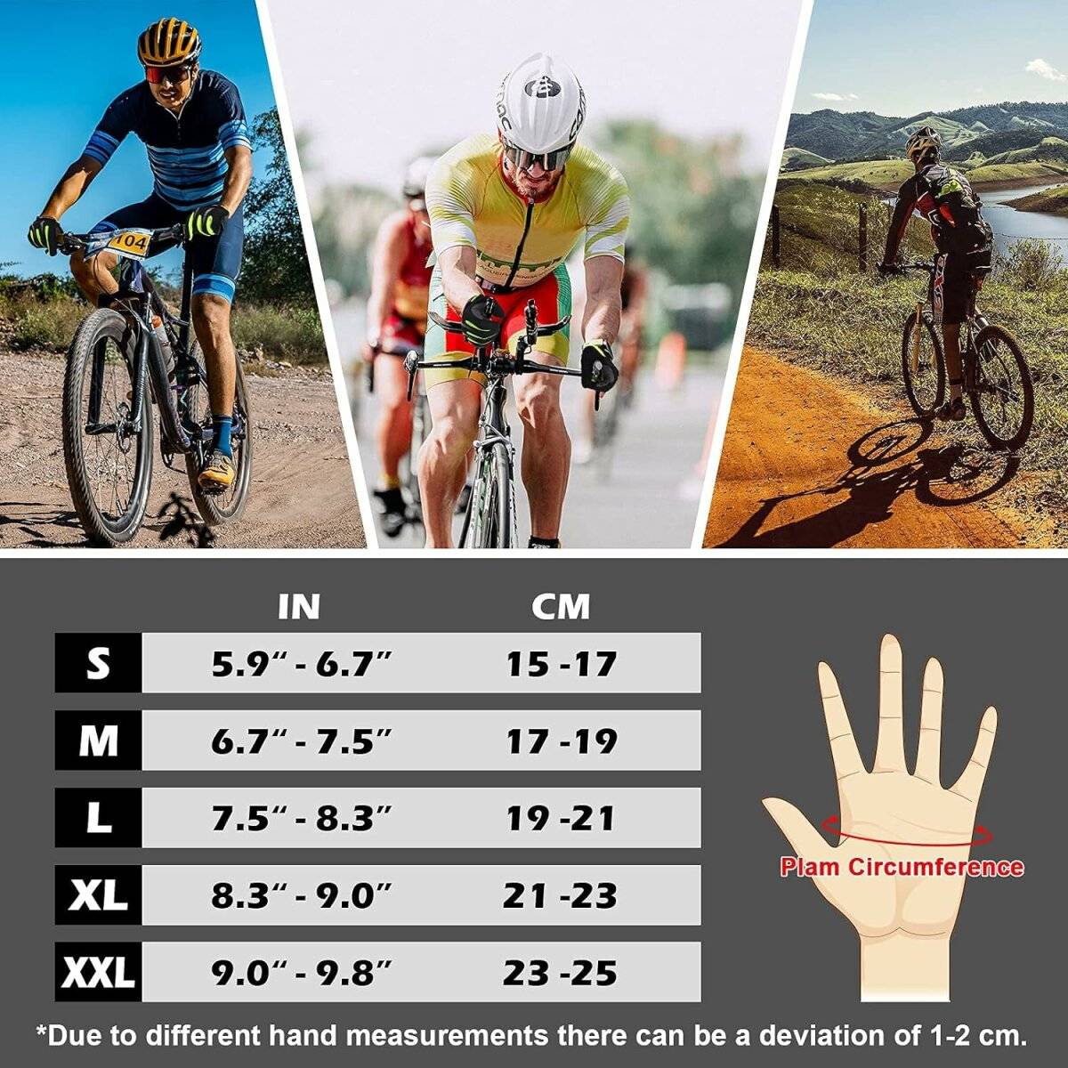 Atmungsaktive Mountainbike-Handschuhe  Gepolstert und rutschfest für sicheres Fahren L