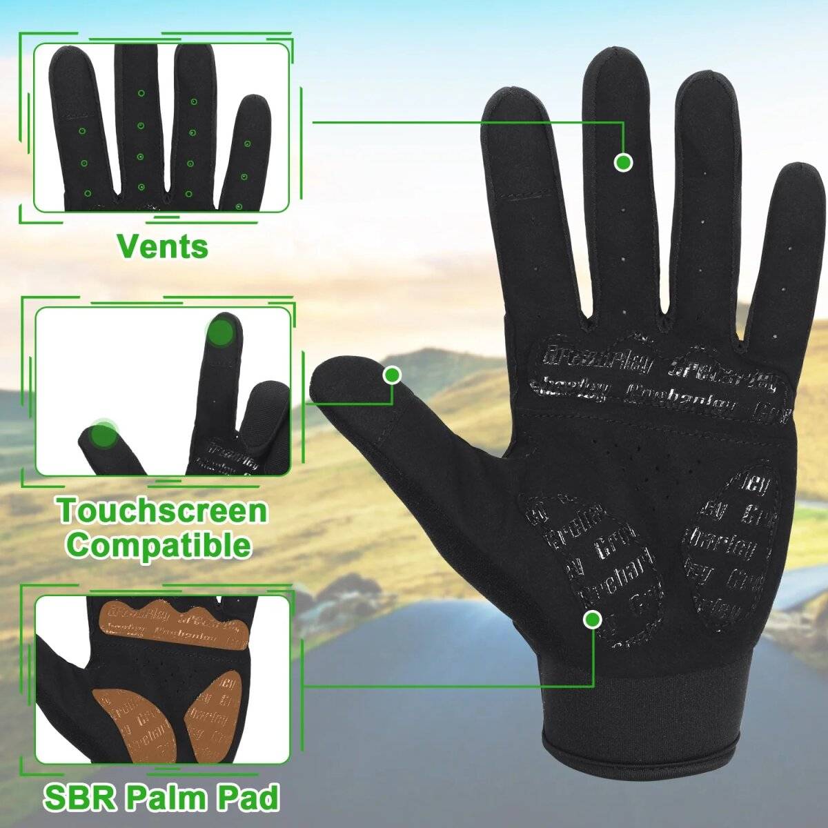 Atmungsaktive Mountainbike-Handschuhe  Gepolstert und rutschfest für sicheres Fahren L