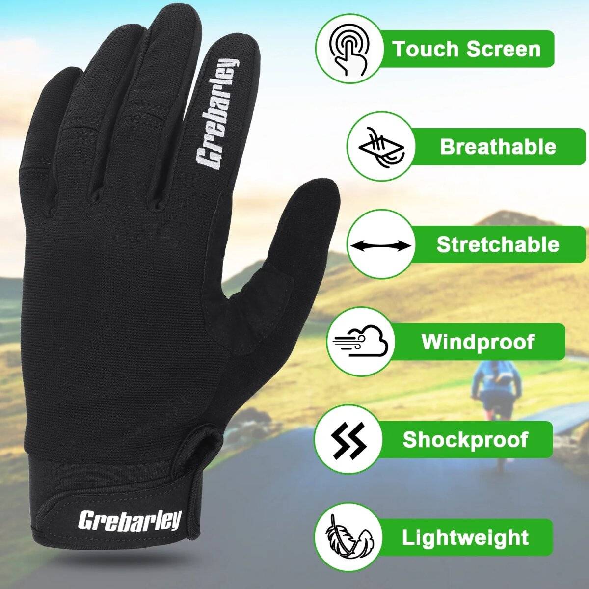 Atmungsaktive Mountainbike-Handschuhe  Gepolstert und rutschfest für sicheres Fahren L
