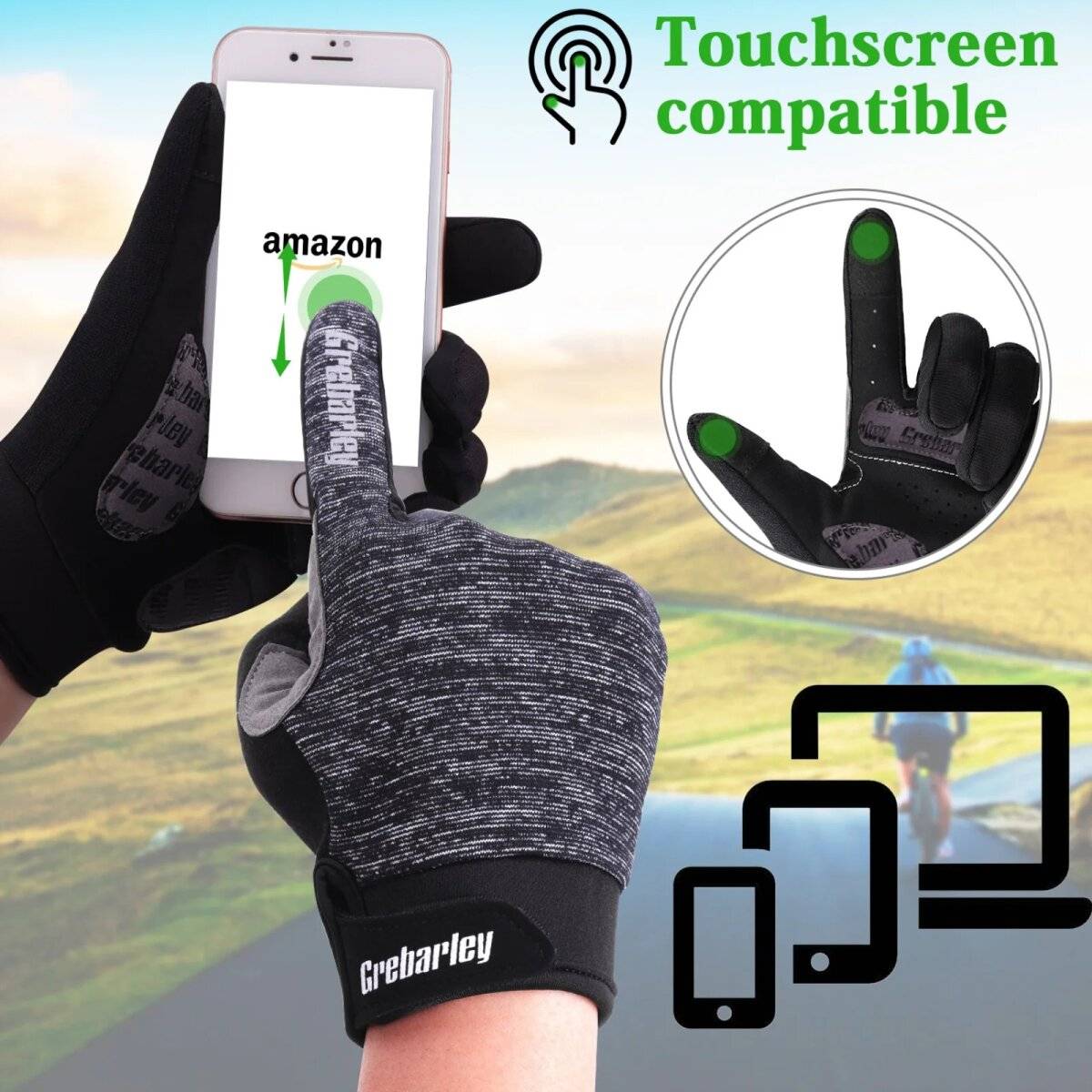 Vollfinger-Fahrradhandschuhe  Atmungsaktive Gel-Pads für höchsten Komfort und Schutz L