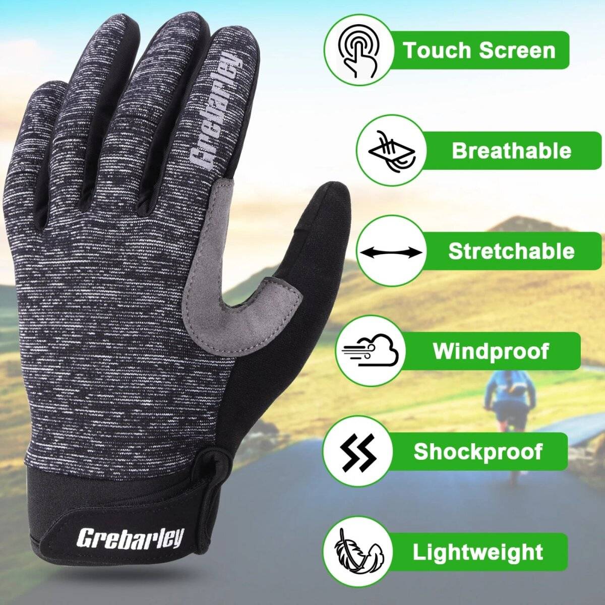 Vollfinger-Fahrradhandschuhe  Atmungsaktive Gel-Pads für höchsten Komfort und Schutz S
