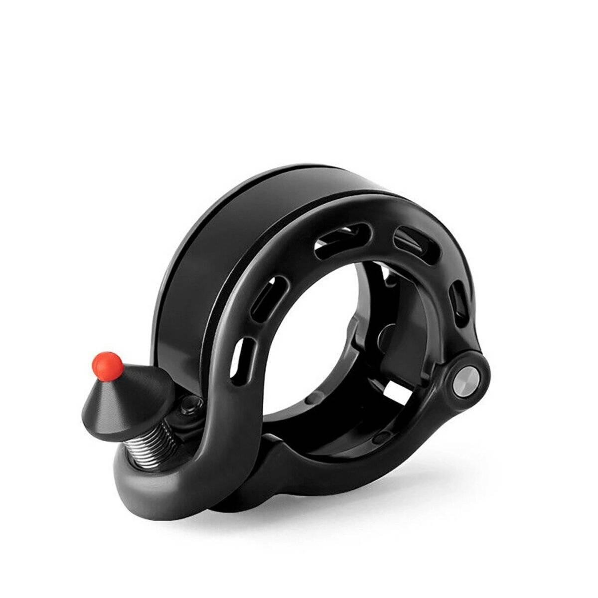 Q-förmige Fahrradklingel kompaktes Design am Lenker aus Aluminium, Kunststoff Schwarz