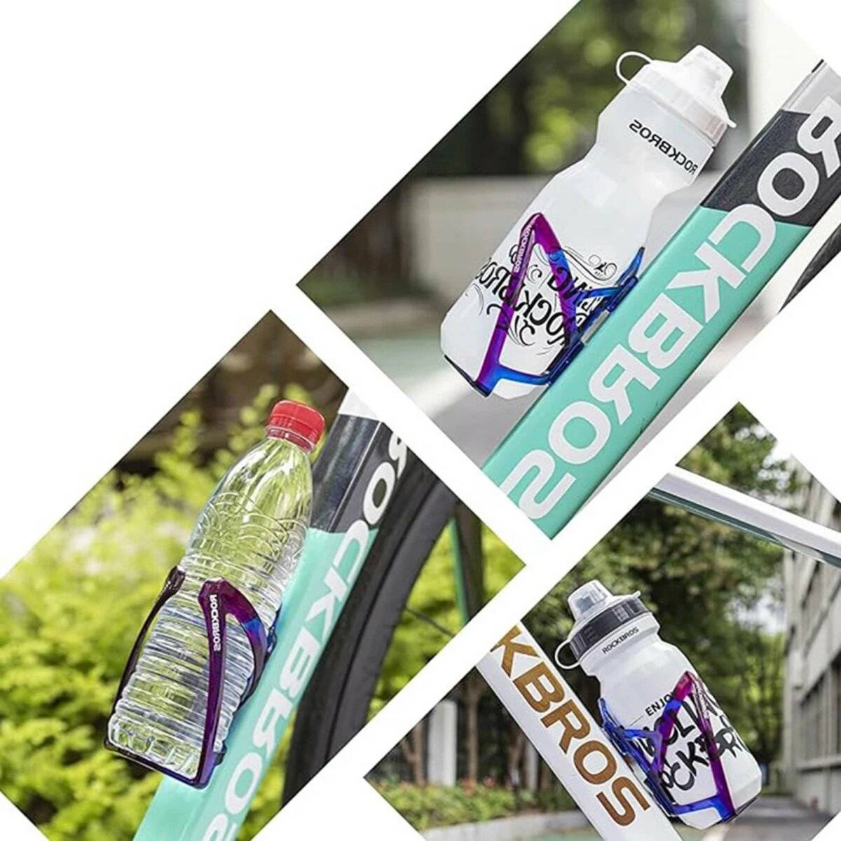 Fahrradhalter für Wasserflasche aus hochwertigem PC-Material Wasserflaschenhalter Blau-Lila