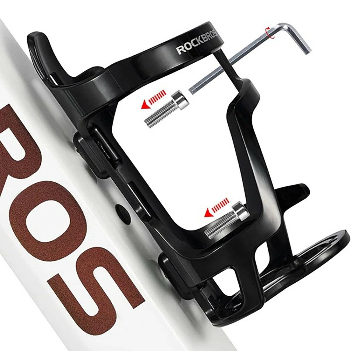 Fahrrad-Trinkflaschenhalter aus Polycarbonat für Flaschendurchmesser von 51-73 mm Schwarz