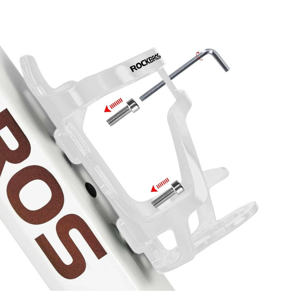 Fahrrad-Trinkflaschenhalter aus Polycarbonat für Flaschendurchmesser von 51-73 mm Weiß