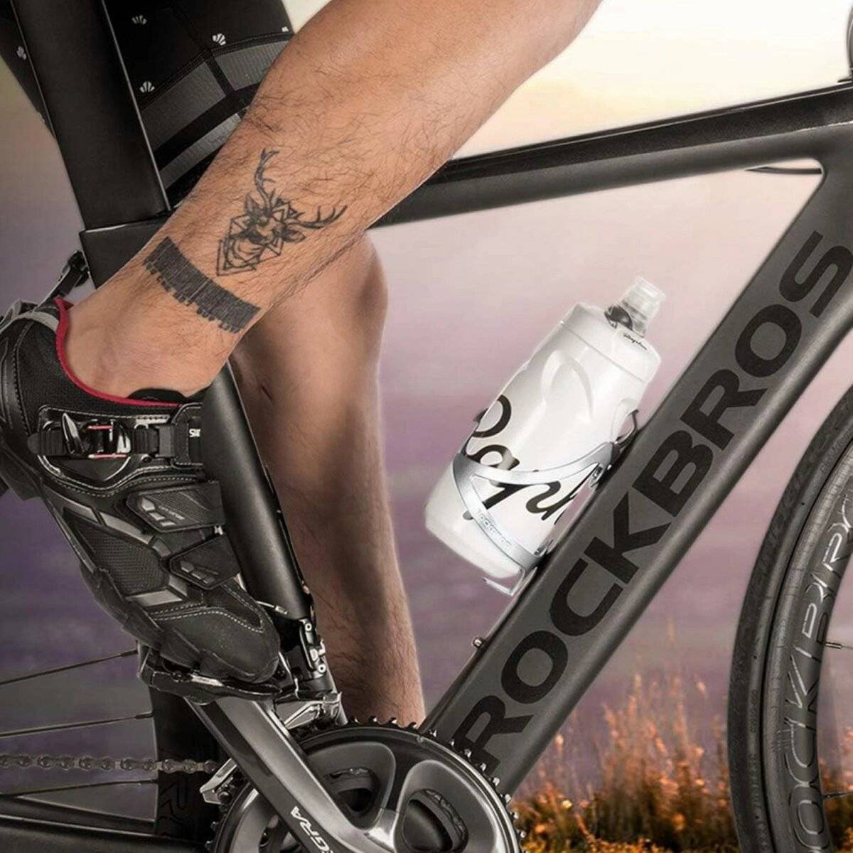 Fahrrad-Trinkflaschenhalter aus Aluminium geeigent für jeden Fahrrad Weiß