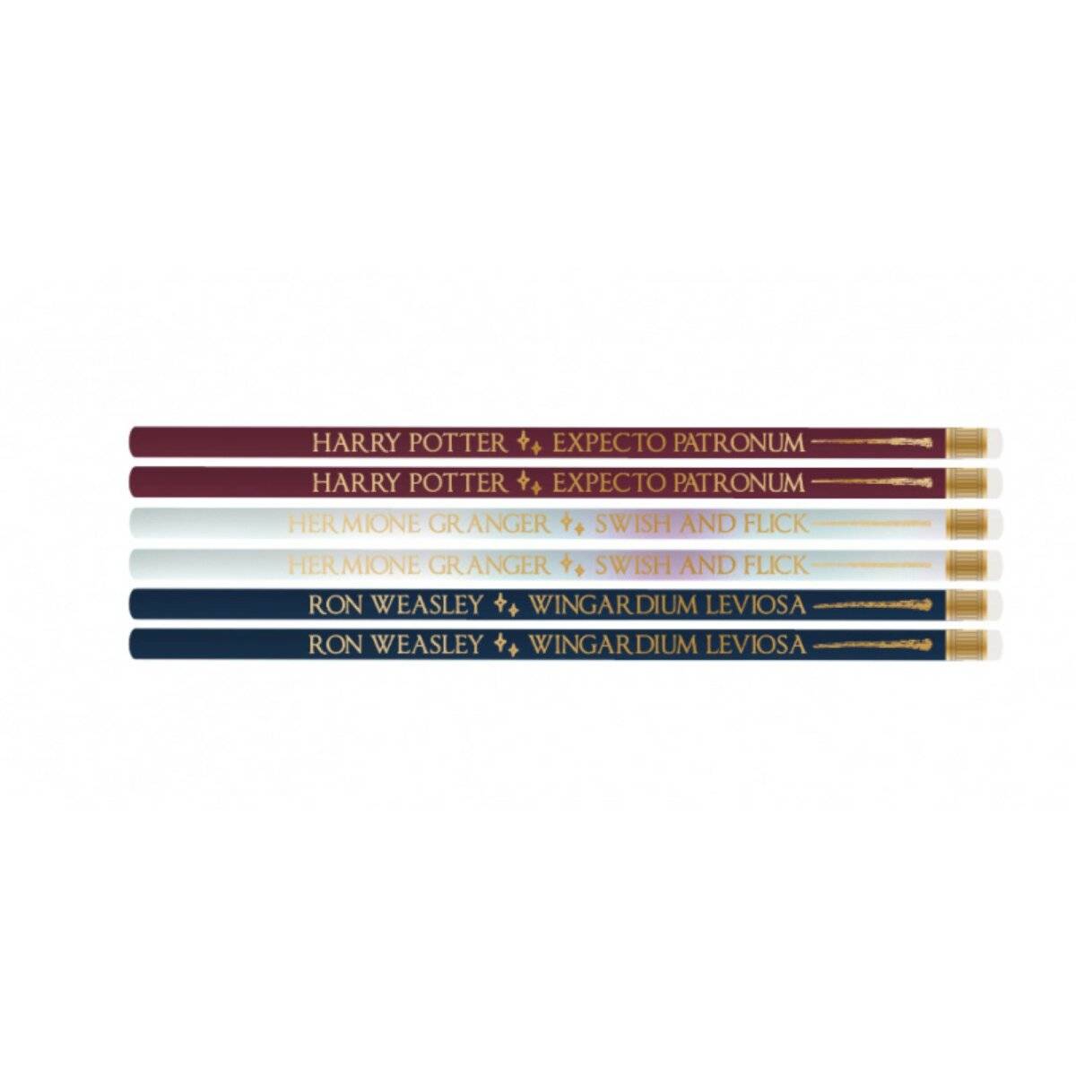 Harry Potter Zauberstäbe 6 Teiliges Bleistift-Set in Schachtel mit Radiergummi