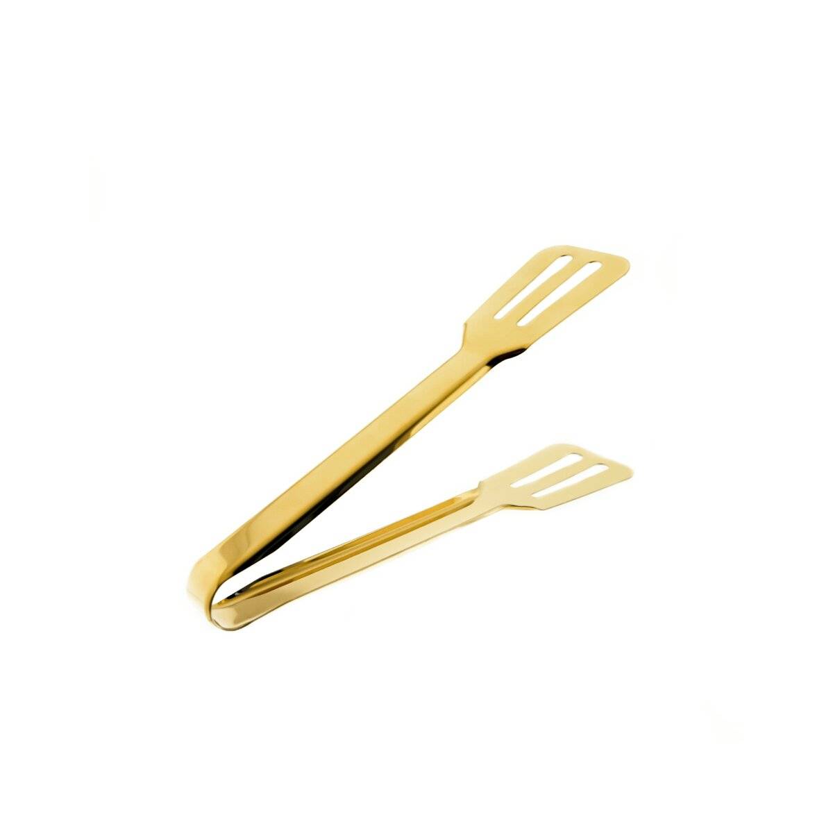 Servierzange ideal für Salate, Grillgut oder Gebäck, aus Edelstahl, in Gold, 24 cm
