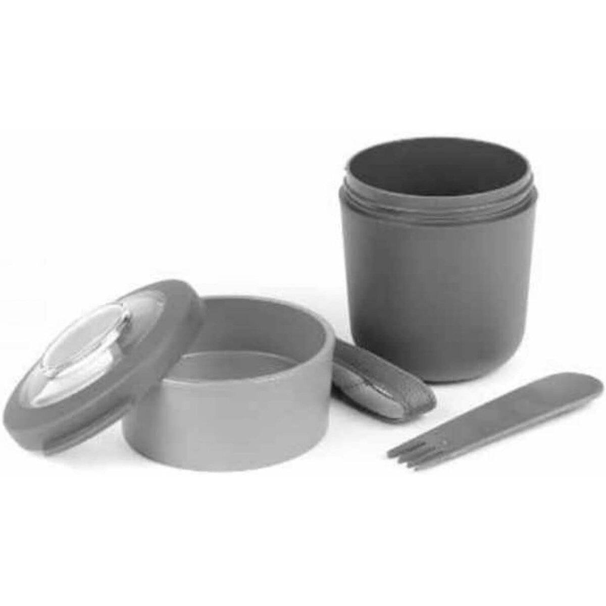 Set mit Snack-Schüsseln, 150 und 450 ml mit Spork  Grau