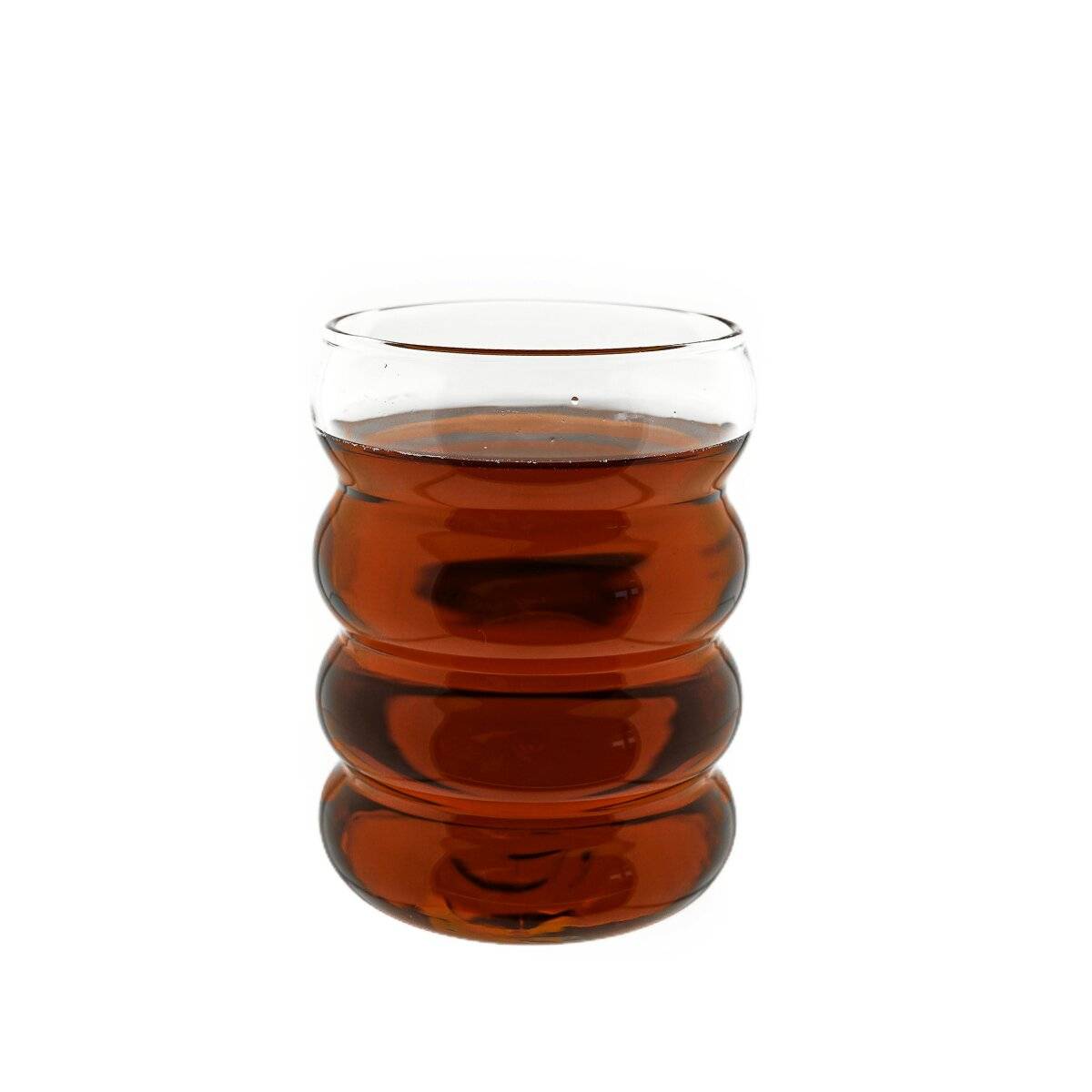 2er Trinkgläser-Set 350 ml Wave-Style Kaffeegläser Getränkebecher transparent