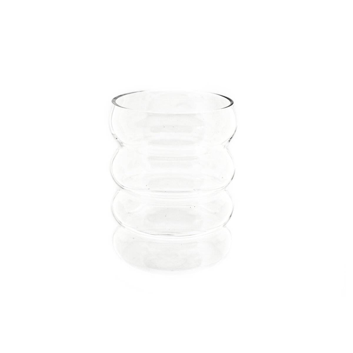 2er Trinkgläser-Set 350 ml Wave-Style Kaffeegläser Getränkebecher transparent