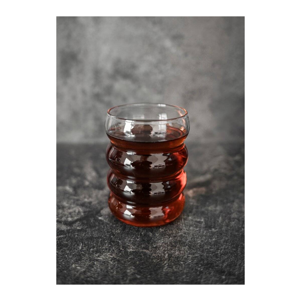2er Trinkgläser-Set 350 ml Wave-Style Kaffeegläser Getränkebecher transparent