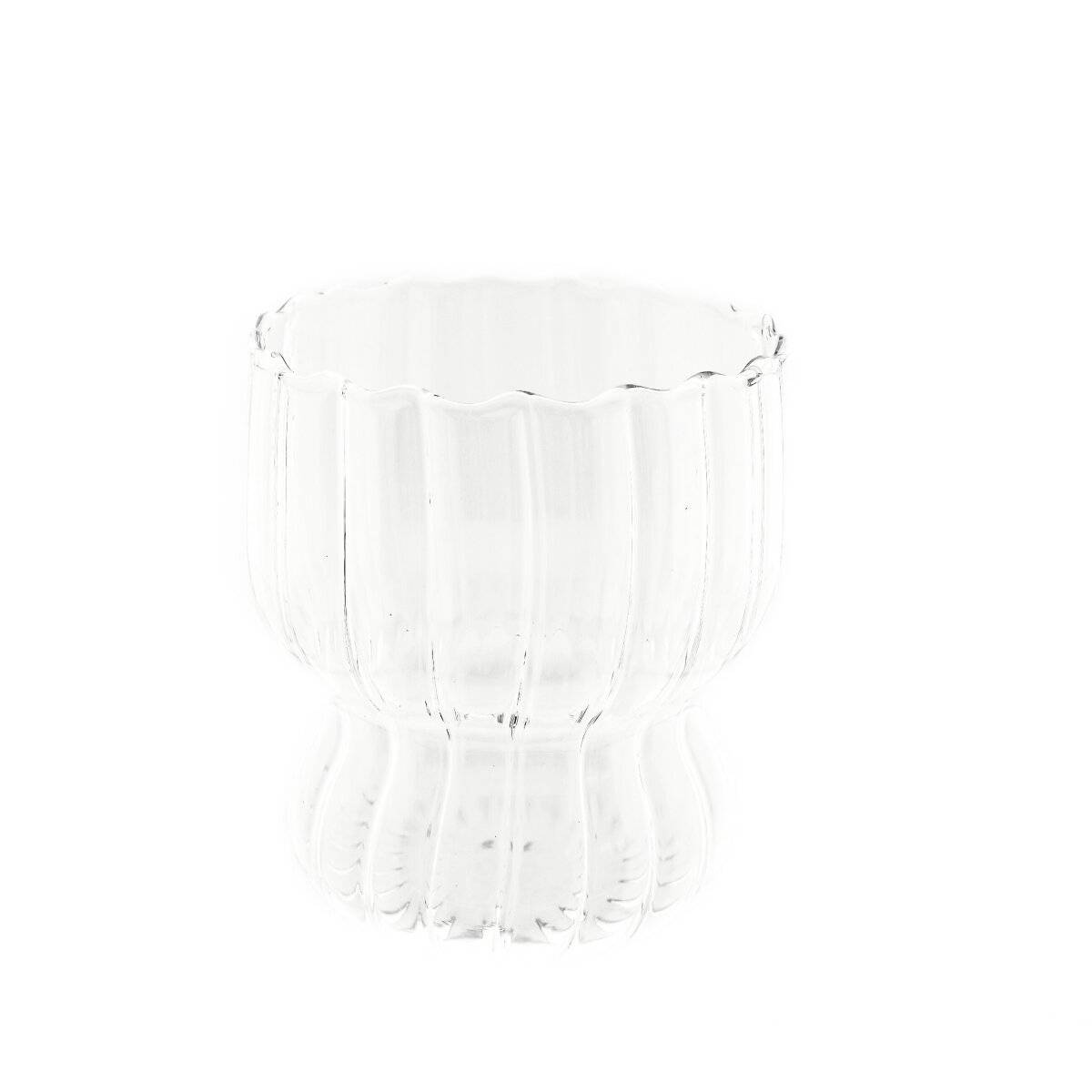 2er Gläser-Set mit Riffle Design 300 ml Transparent Hitzebeständig Borosilikatglas