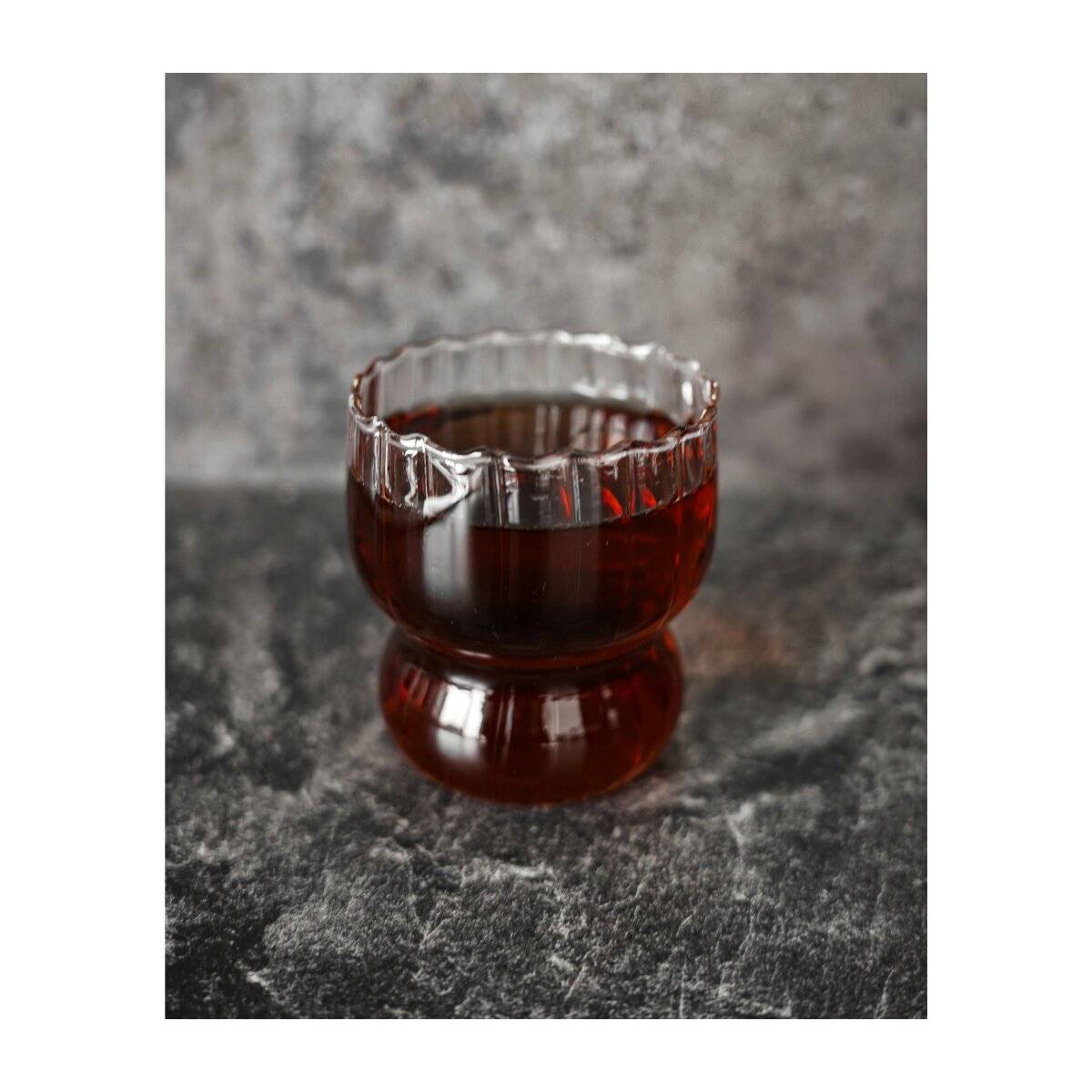 2er Gläser-Set mit Riffle Design 300 ml Transparent Hitzebeständig Borosilikatglas