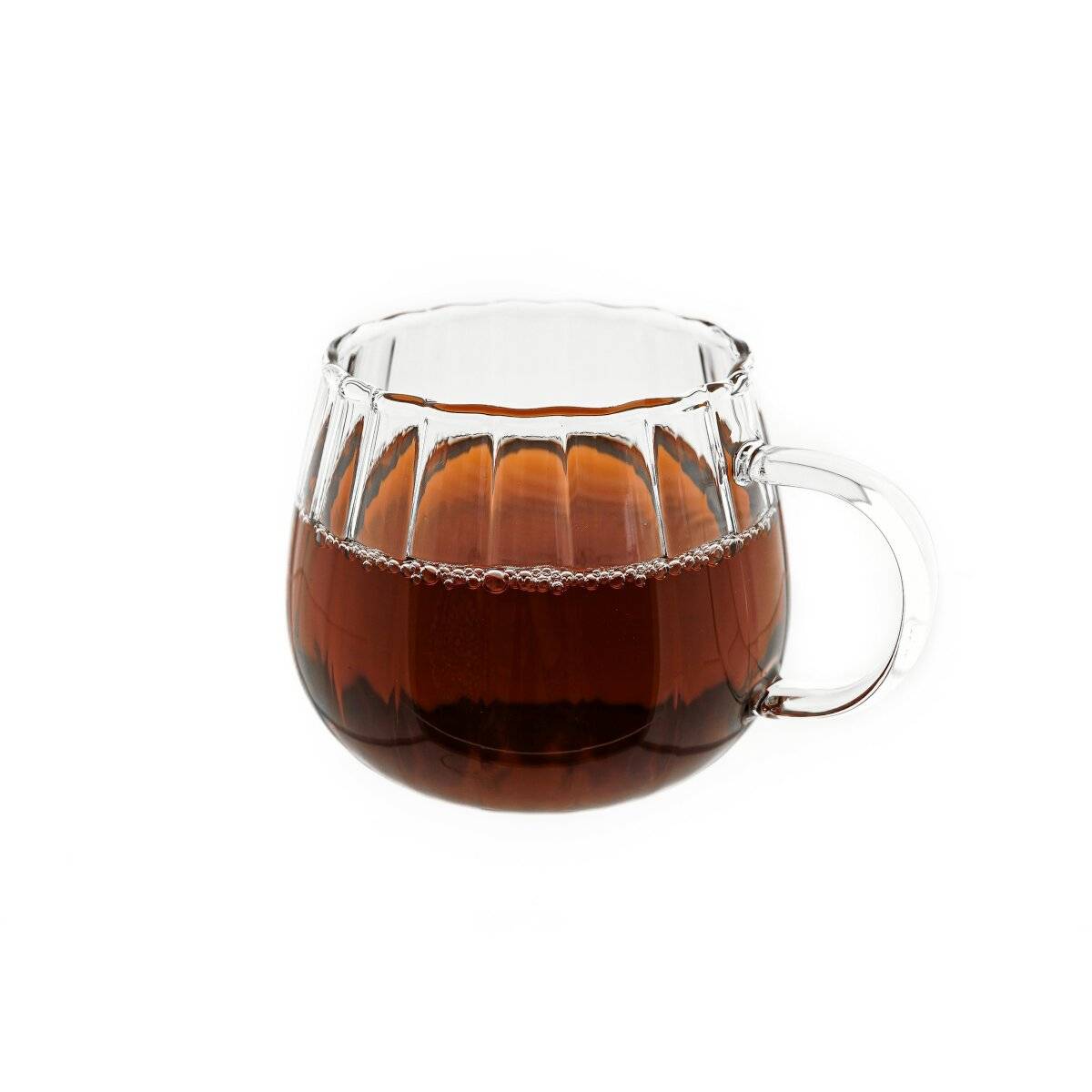 2er Gläser-Set Riffle Cup 400 ml Hitzebeständig Transparent Kaffeeglas Teeglas