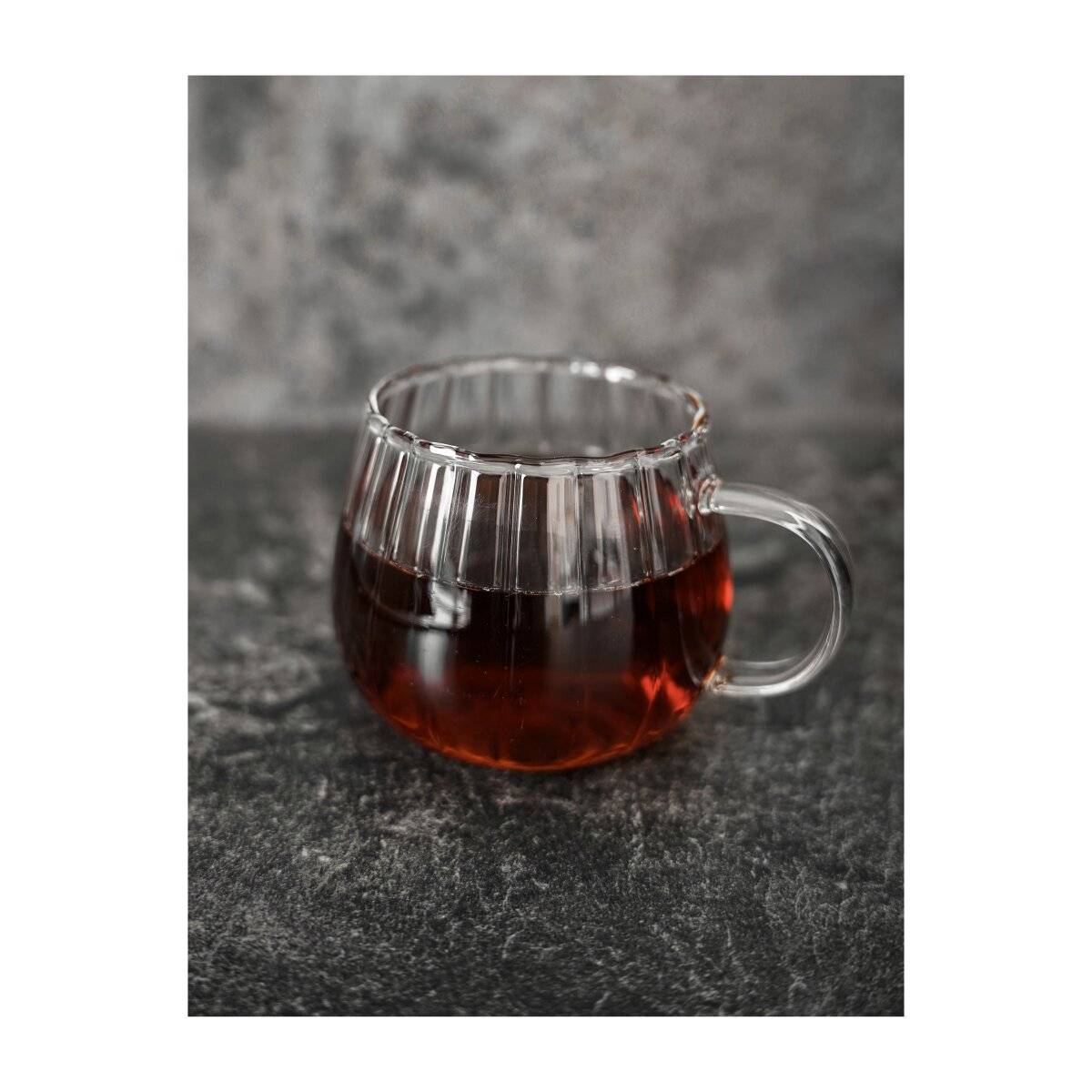 2er Gläser-Set Riffle Cup 400 ml Hitzebeständig Transparent Kaffeeglas Teeglas