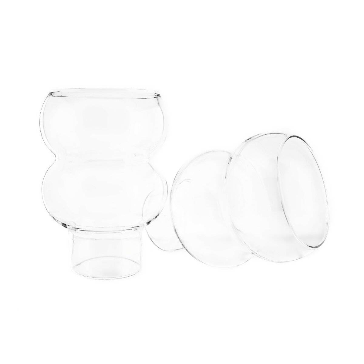 2er Trinkgläser-Set mit Bubble Design, 550 ml, Wassergläser, Transparent, Spülmaschinenfest