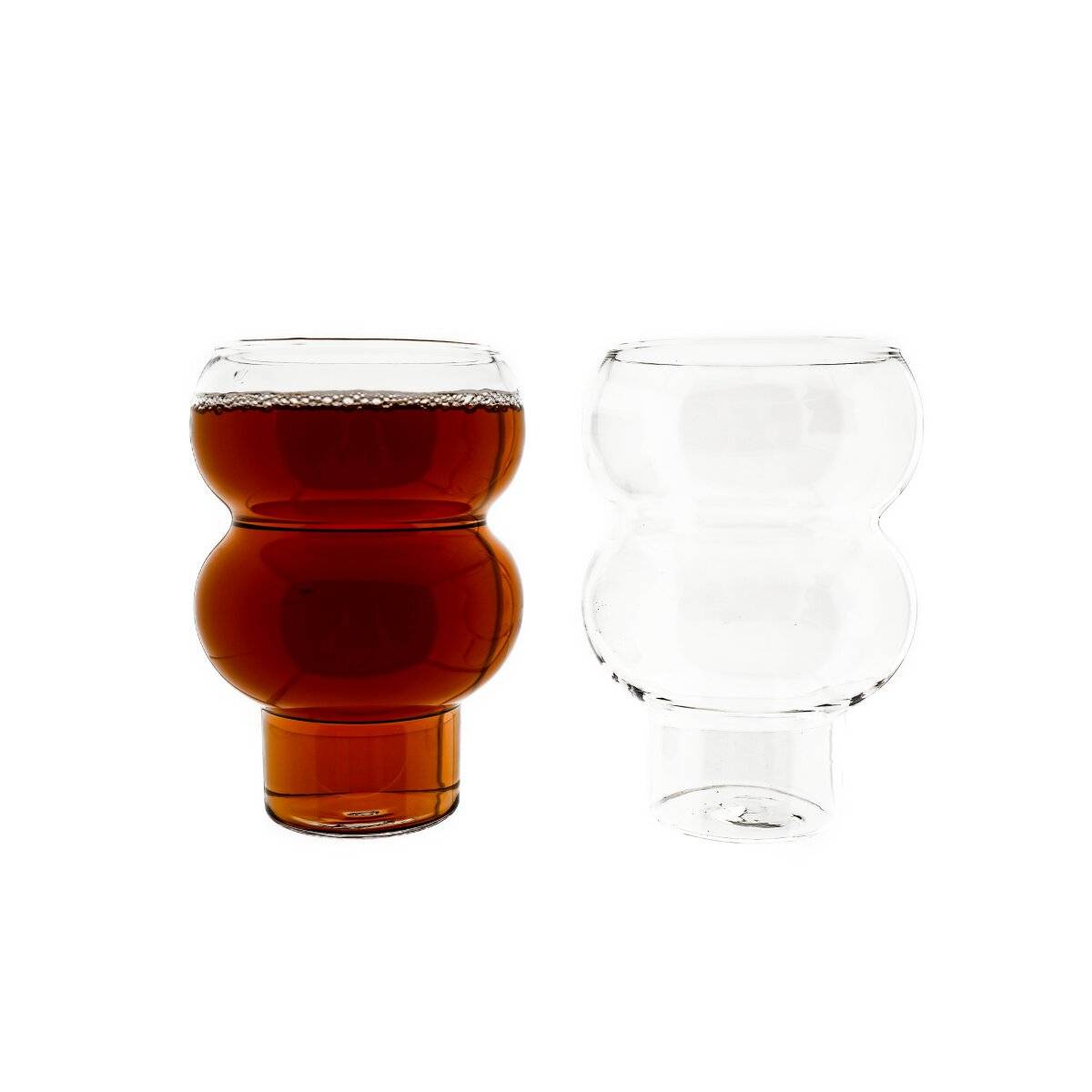 2er Trinkgläser-Set mit Bubble Design, 550 ml, Wassergläser, Transparent, Spülmaschinenfest