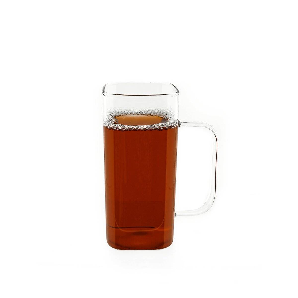 12er Gläser-Set Square Glas mit Henkel 400 ml aus Borosilikatglas Hitzebeständig
