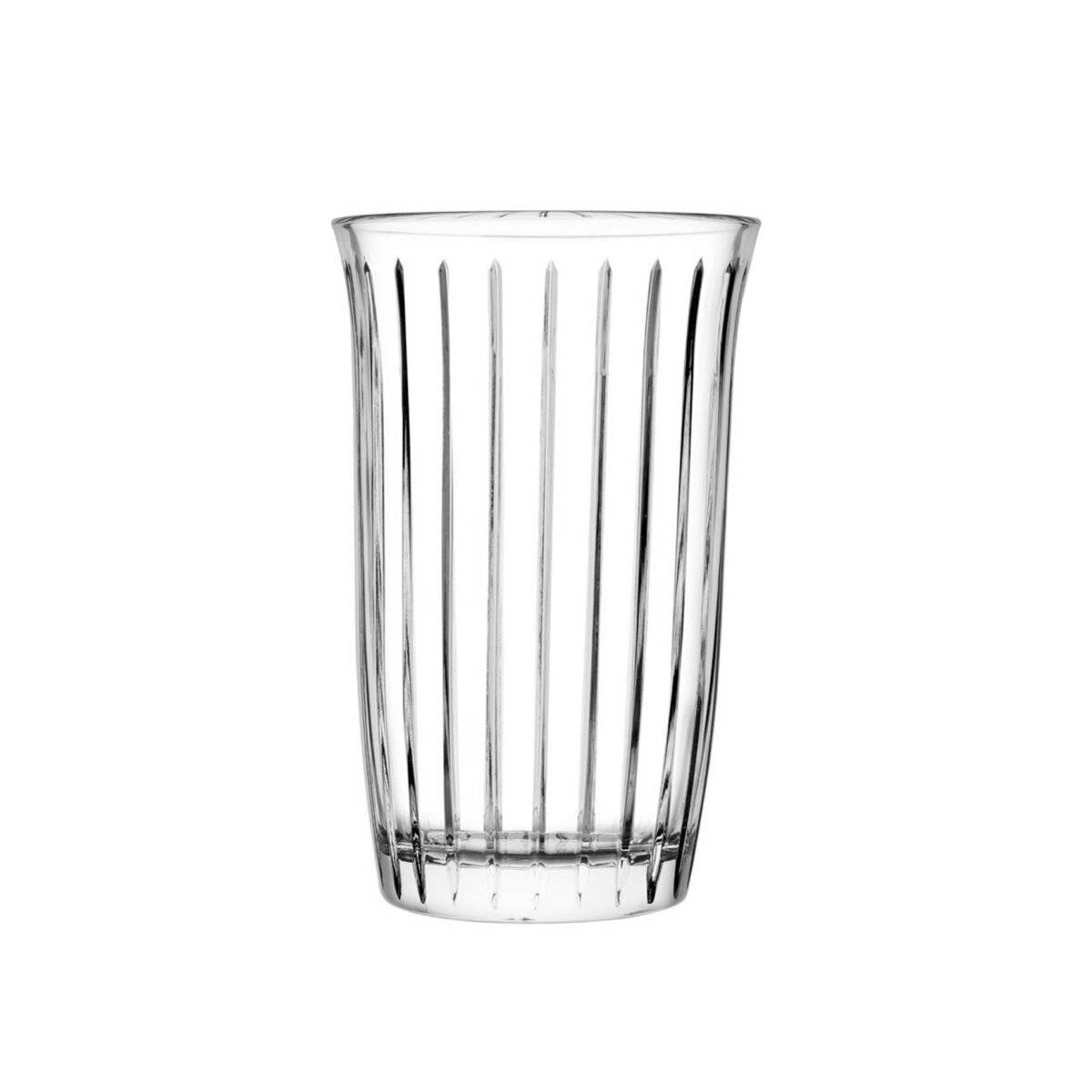 4 Tlg. Elegante Trinkgläser in transparent mit vertikalen Riffle Design 295 ml