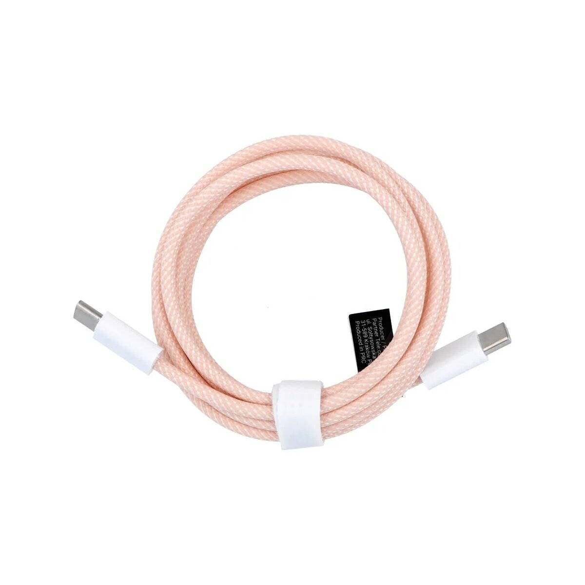 Universalkabel mit USB-C – USB-C-Stecker - Unterstützt PD 60W Schnellladung und Datenübertragung Rosa 2m