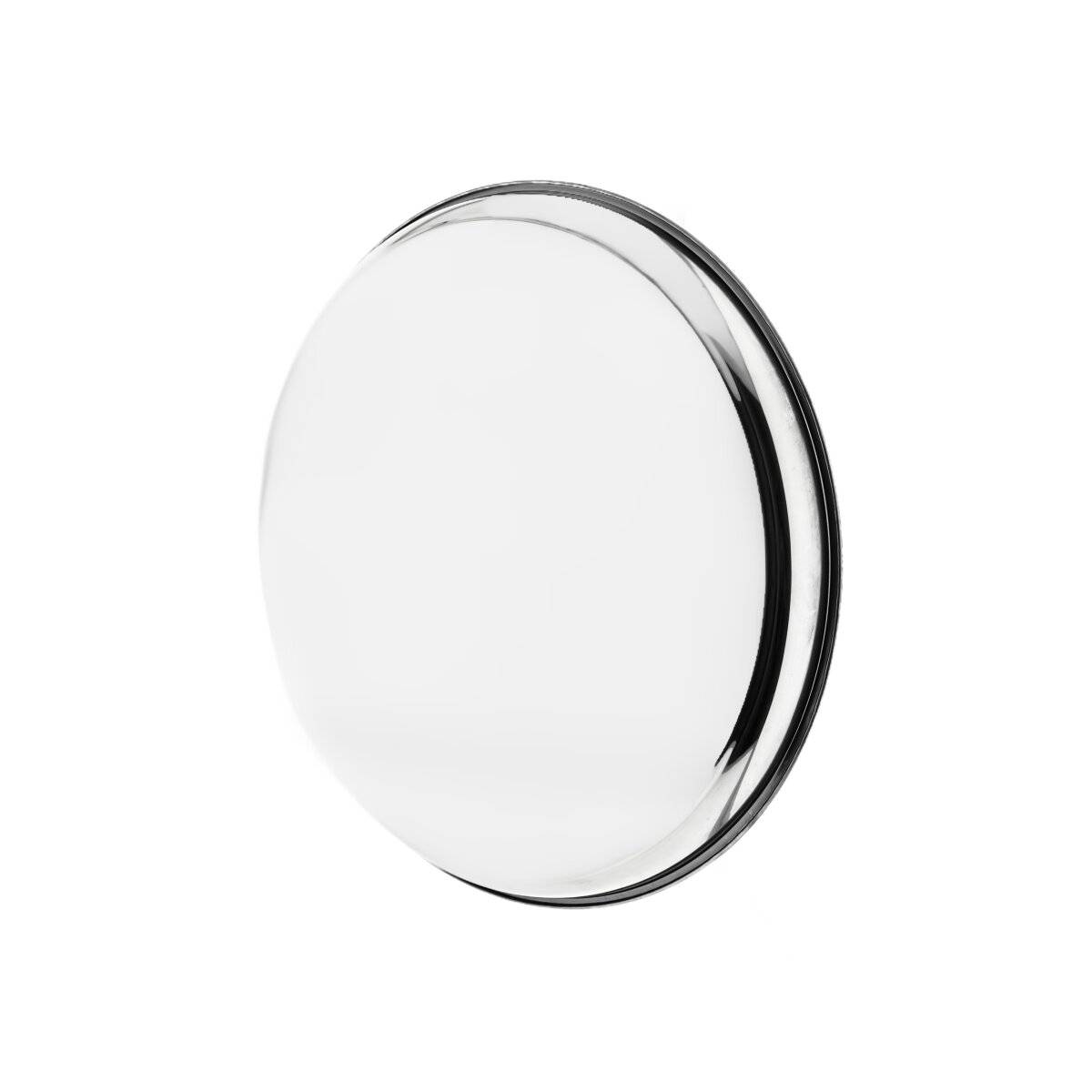 Runde Servierplatte/Serviertablett aus hochwertigem 18/10-Edelstahl in Silber Klein