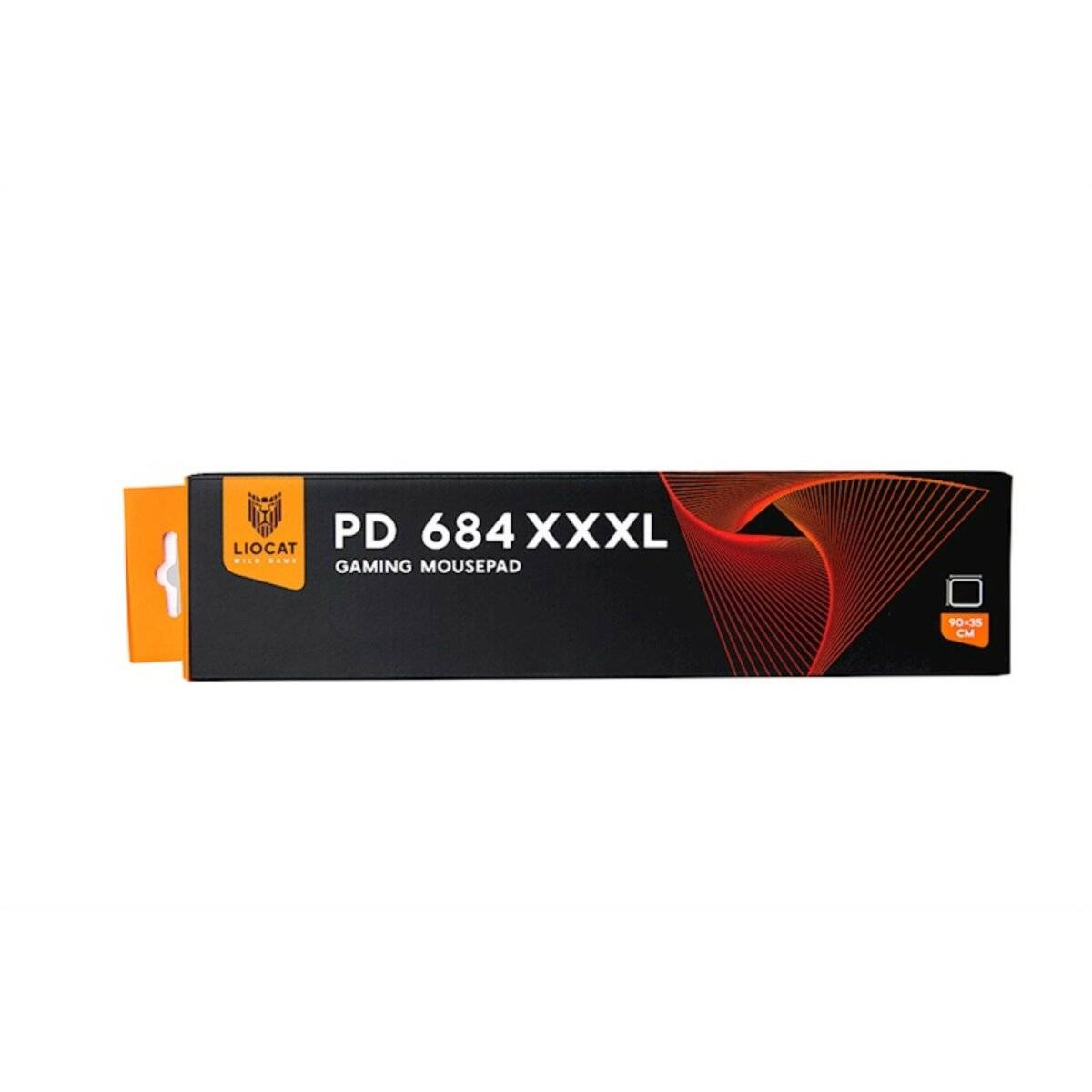 Mauspad PD 684 XXXL in Schwarz 90x35 cm mit orangen Mustern Gaming Mauspad