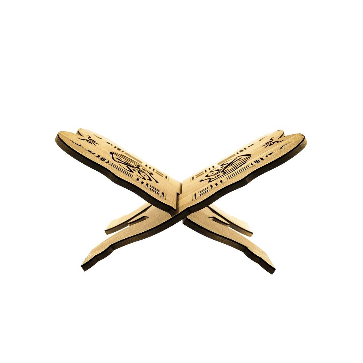 Bücherständer Quraanständer aus Holz mit arabischen Striftzug klappbar 36x20 cm